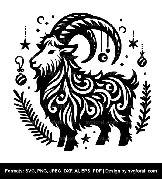 Christmas Goat Vector SVG