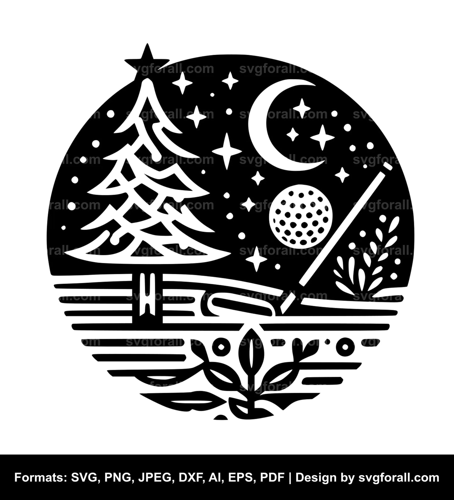 Christmas Golf SVG PNG