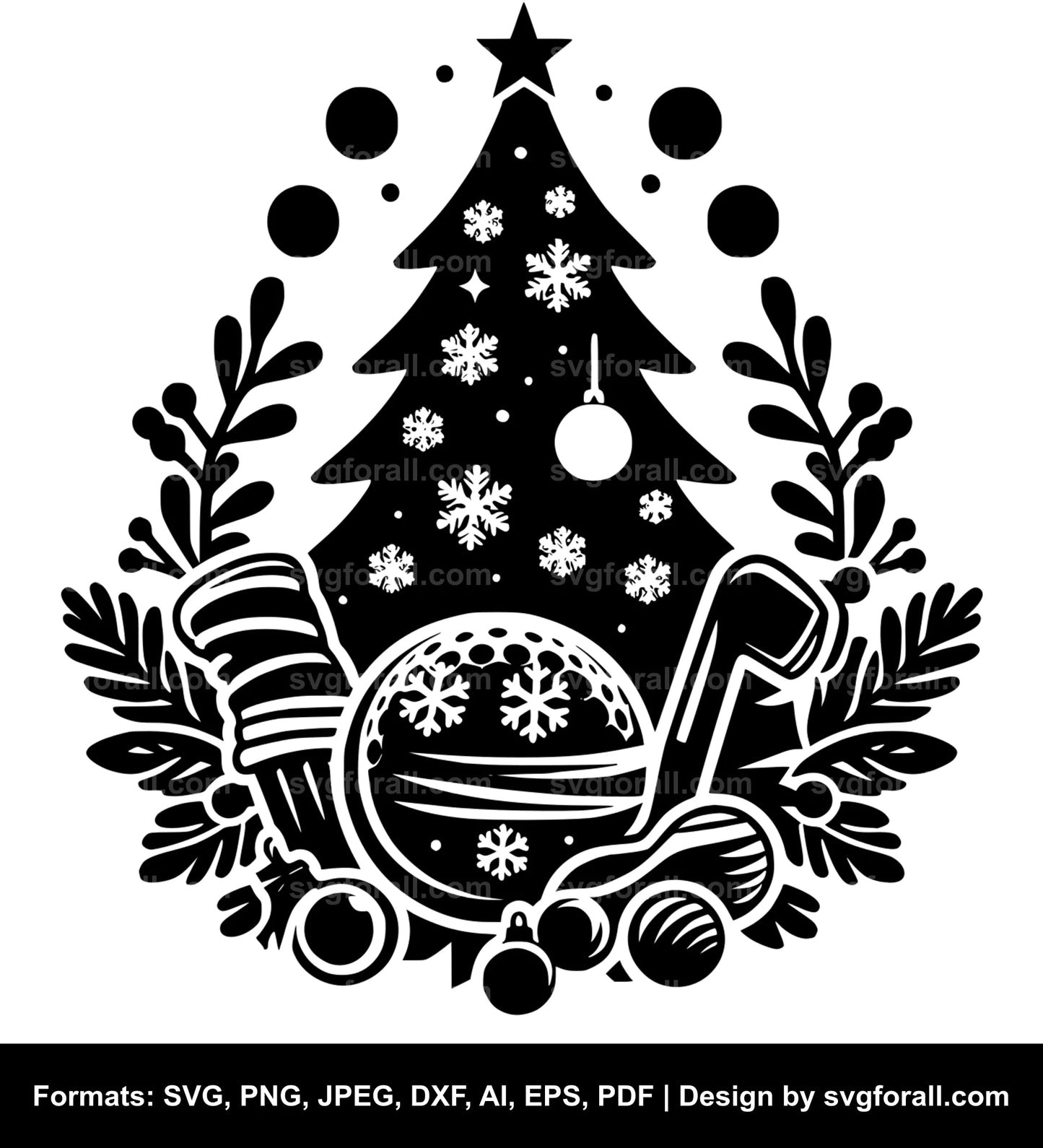 Christmas Golf SVG Vector