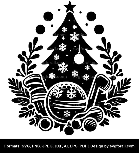 Christmas Golf SVG Vector