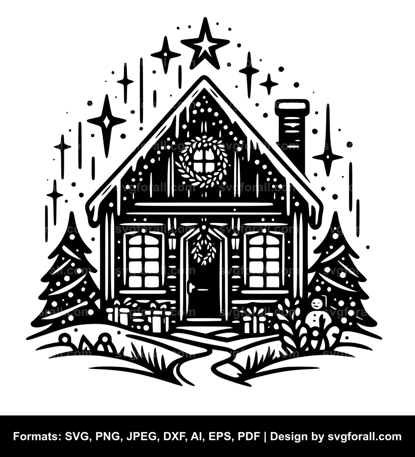 Christmas House Clipart SVG