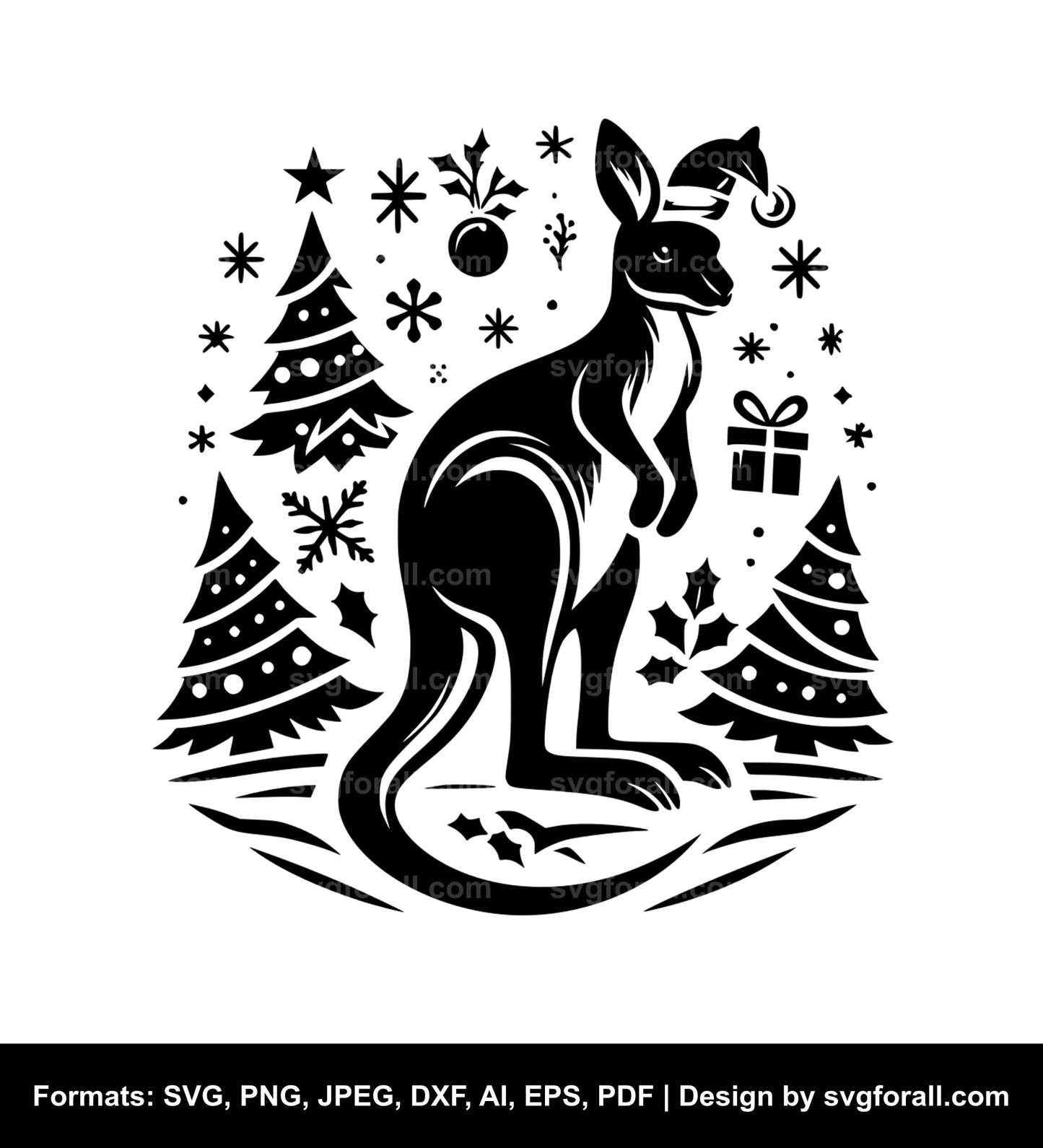 Christmas Kangaroo SVG PNG