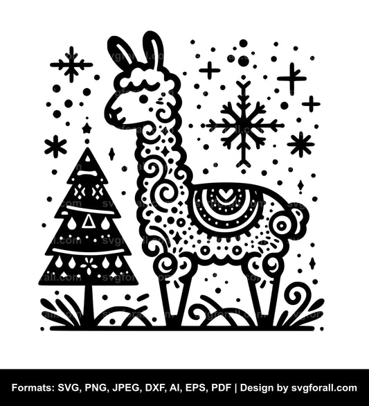 Christmas Llama SVG