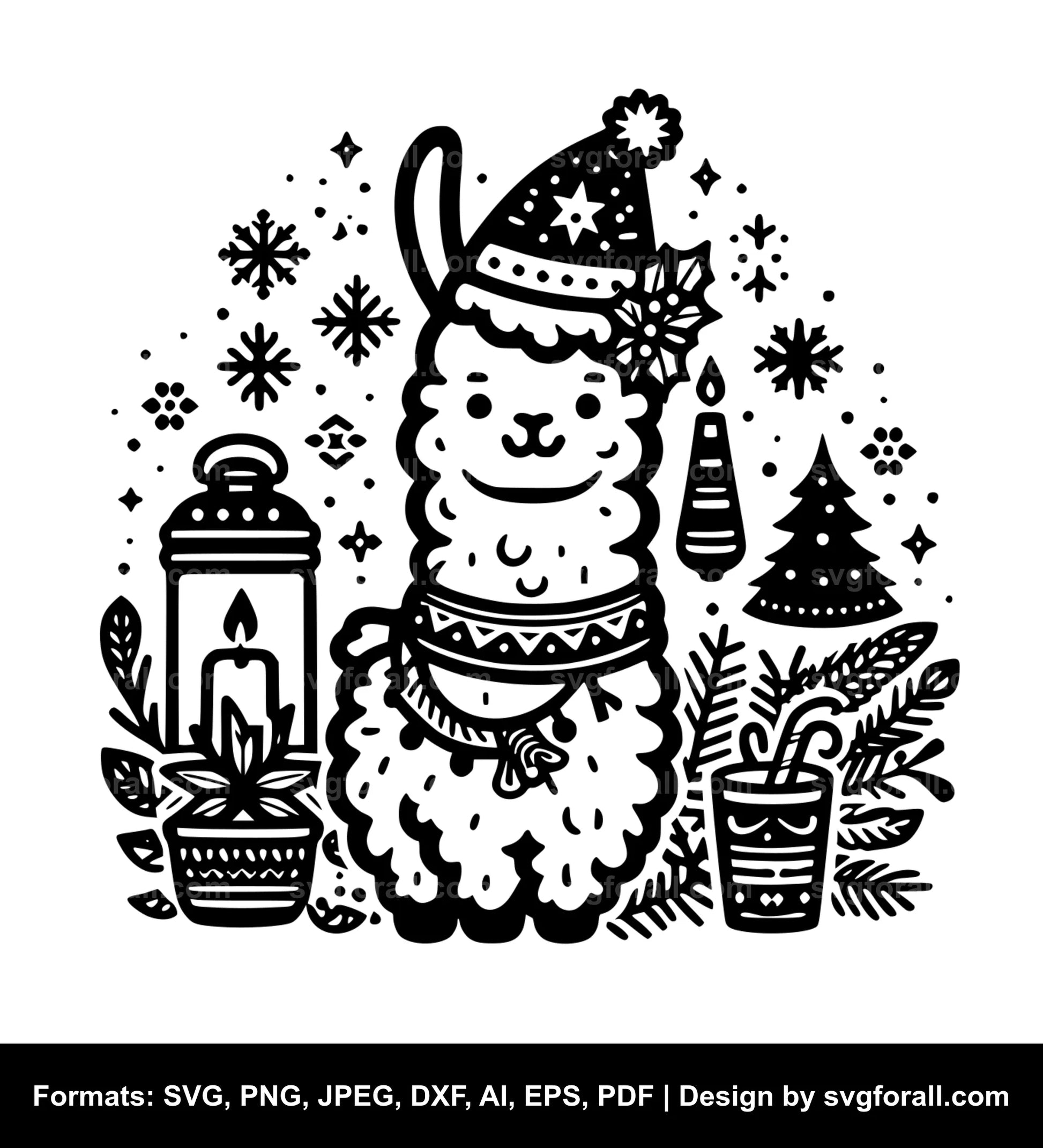 Christmas Llama SVG File