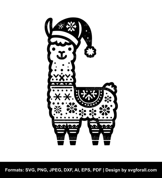 Christmas Llama SVG PNG