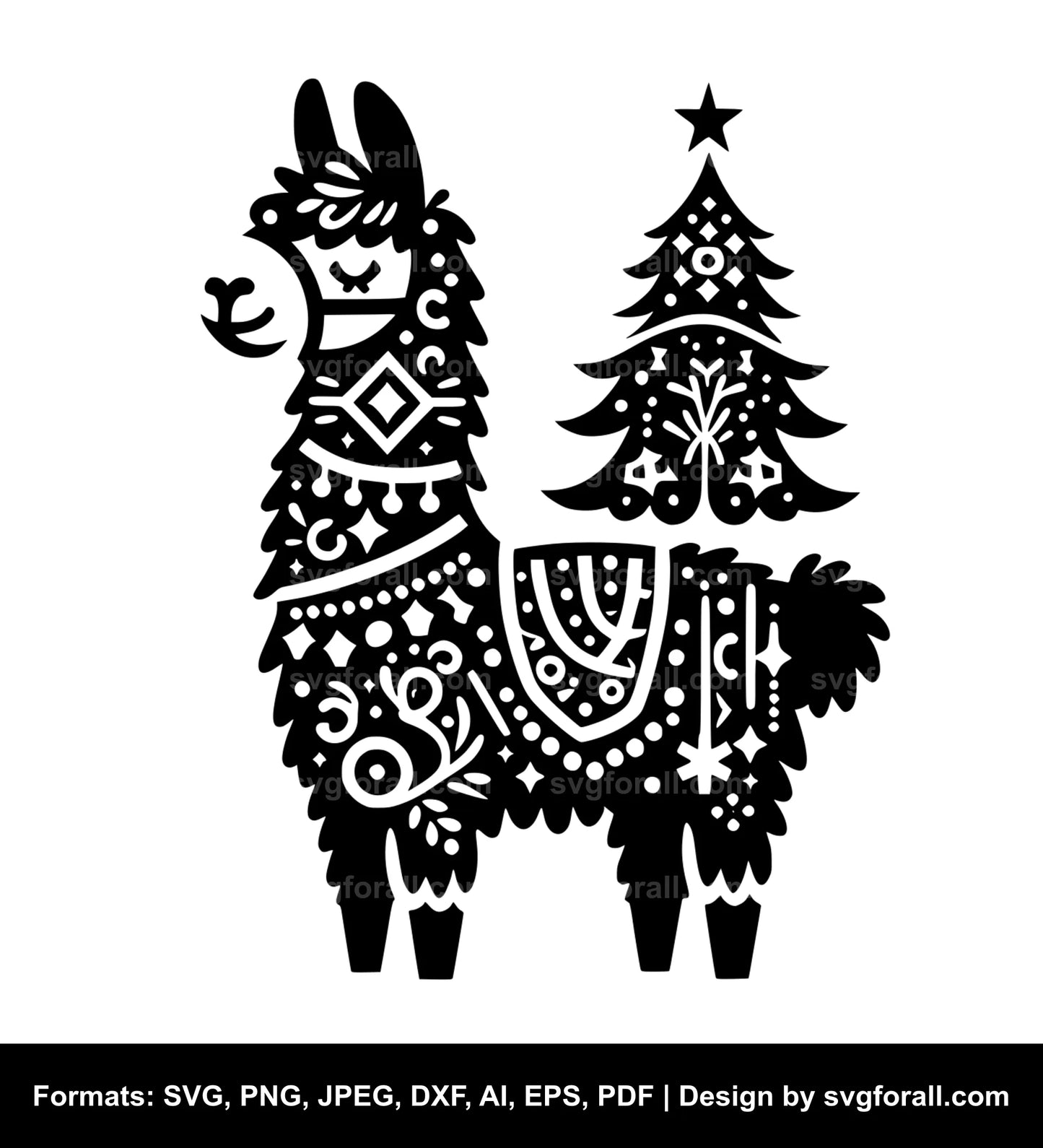 Christmas Llama Vector SVG