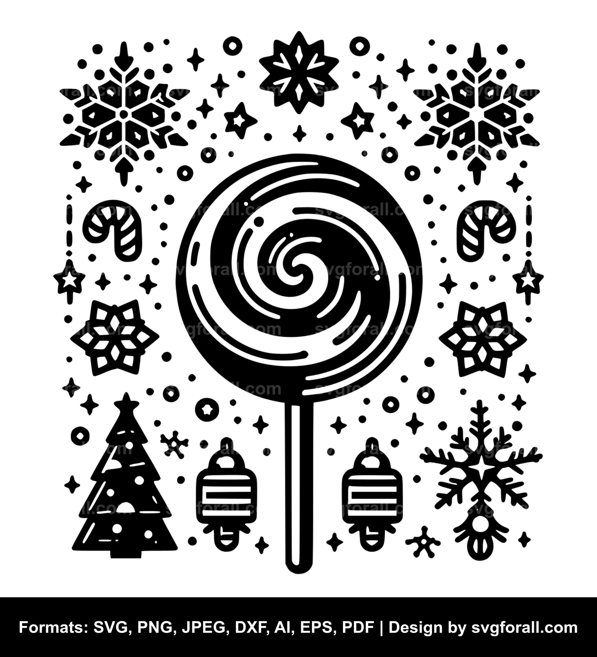 Christmas Lollipop SVG PNG