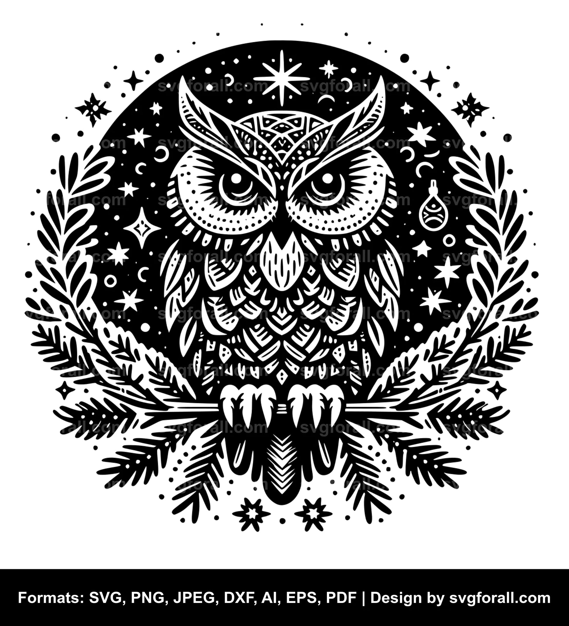 Christmas Owl Clipart SVG