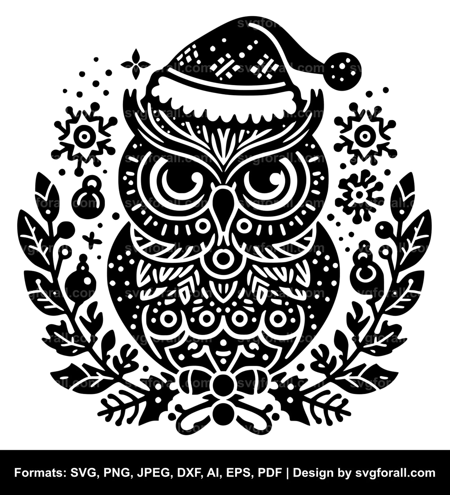 Christmas Owl SVG Clipart