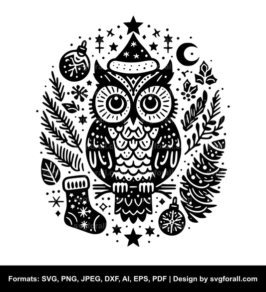 Christmas Owl SVG Design