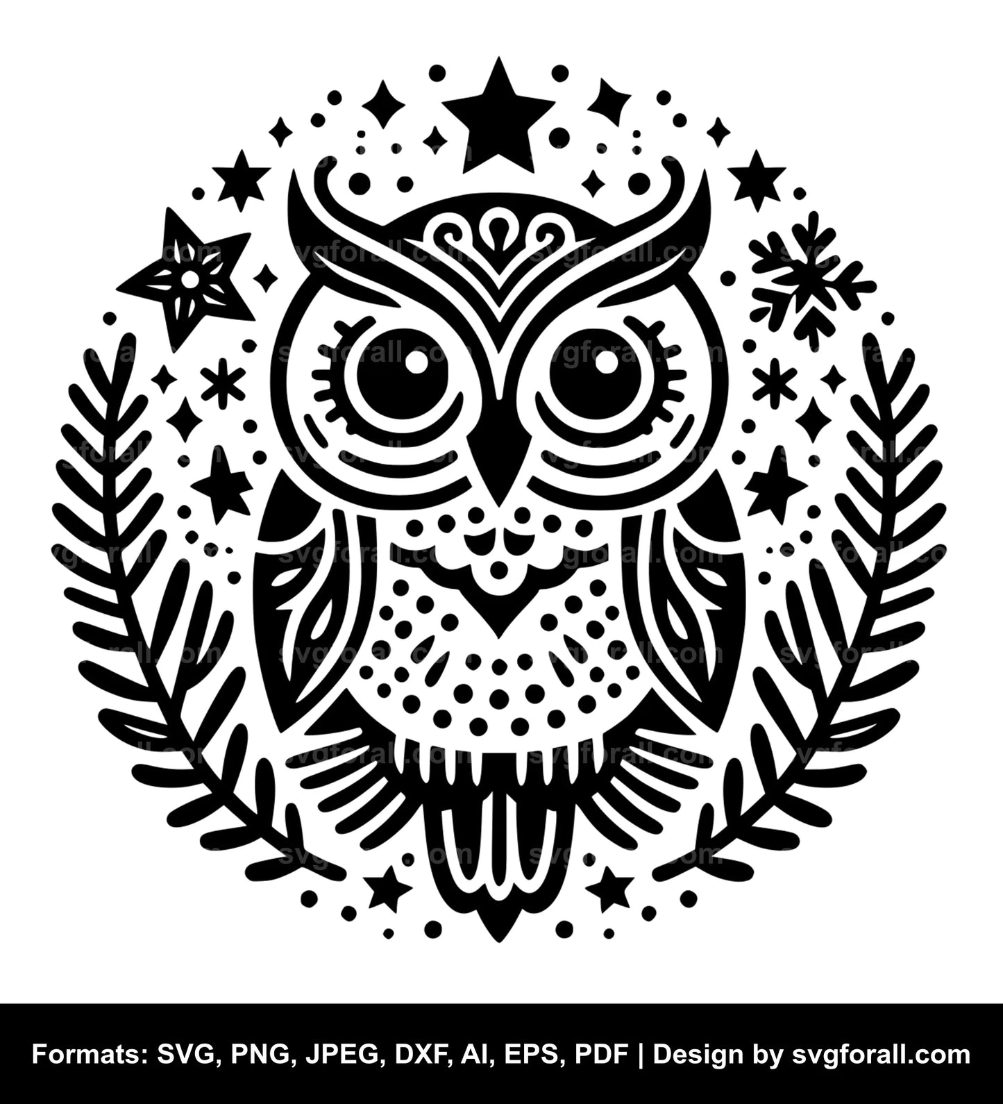 Christmas Owl SVG PNG