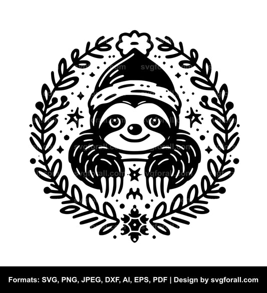 Christmas Sloth SVG