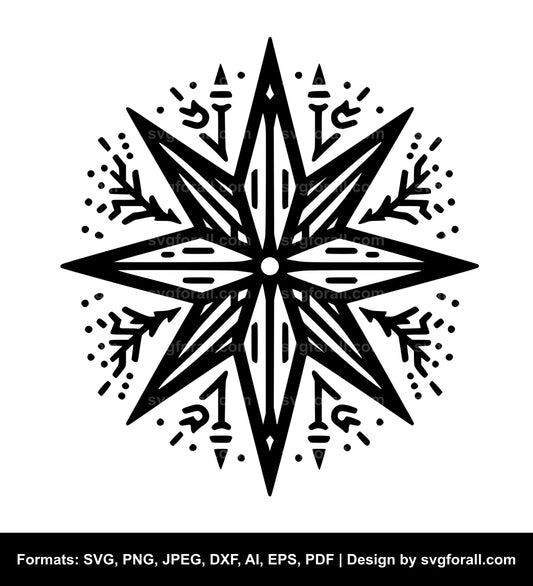 Christmas Star Black SVG