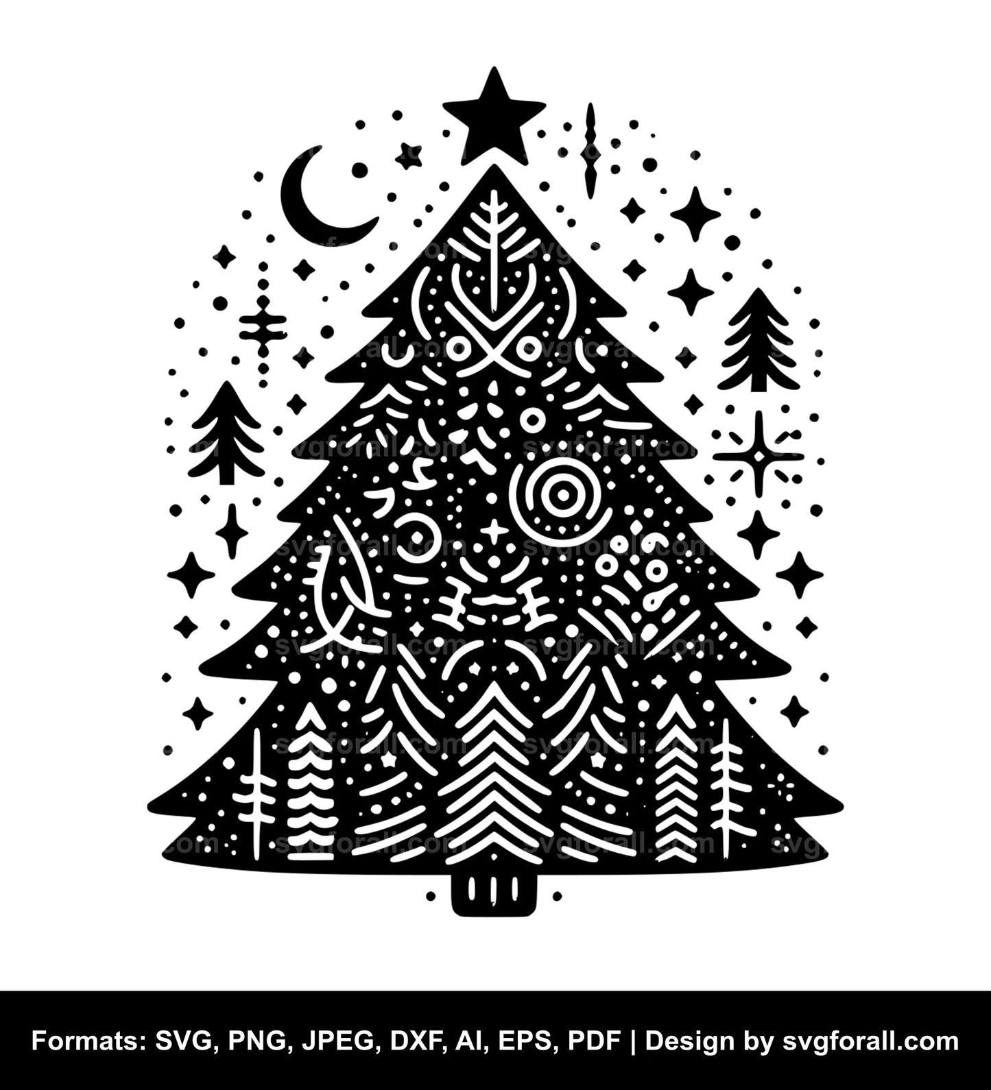 Christmas Tree Black SVG