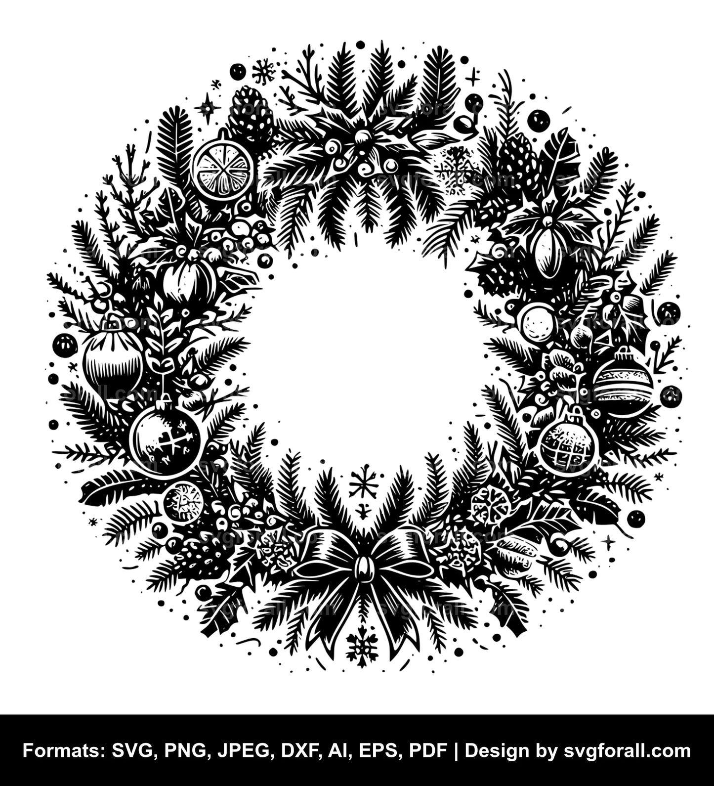 Christmas Wreath SVG Vector