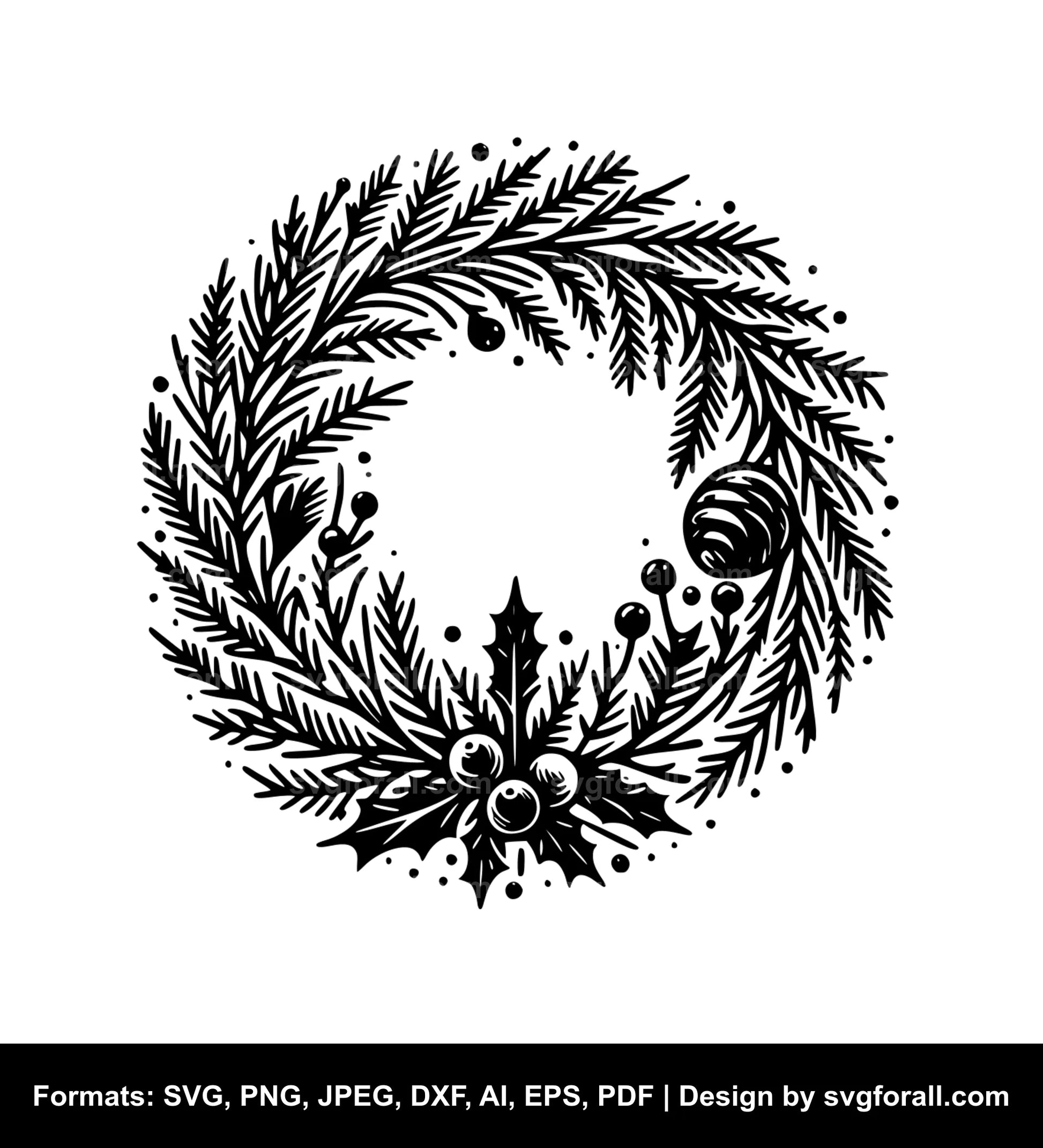 Christmas Wreath Vector SVG