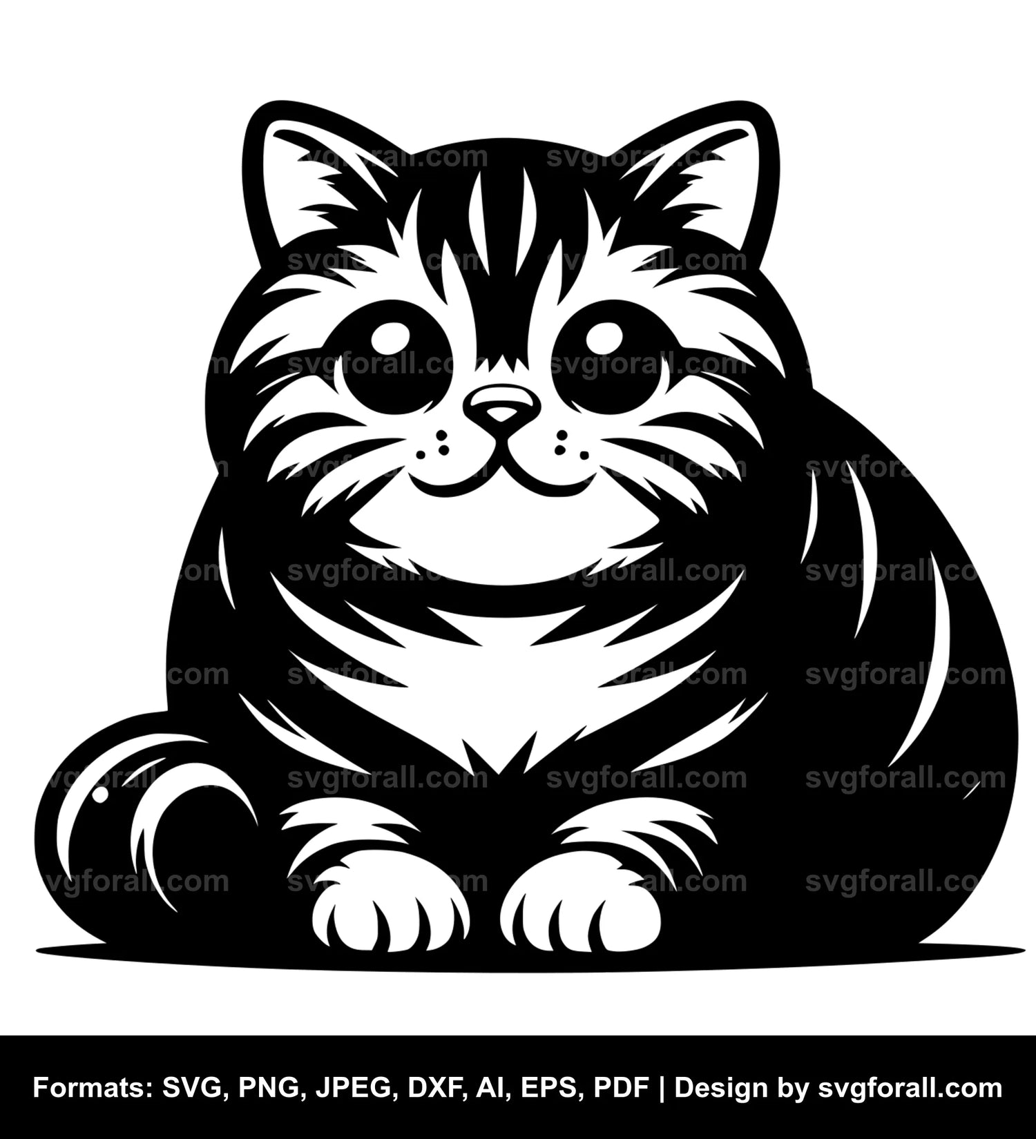 Chunky Cat SVG Design