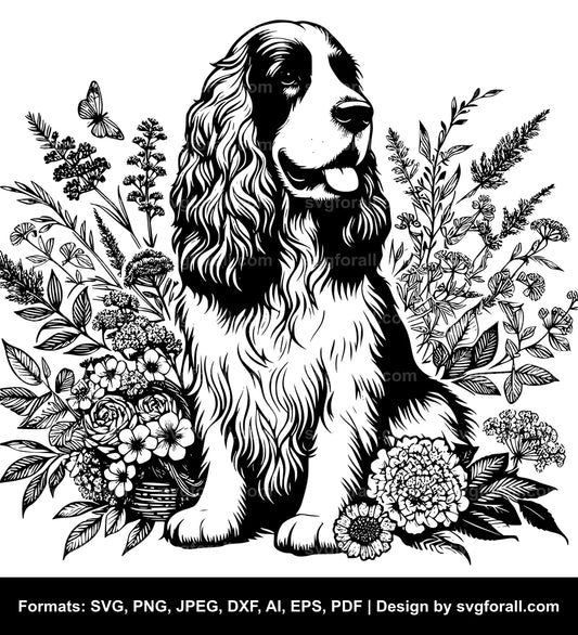 Clumber Spaniel Dog Black SVG