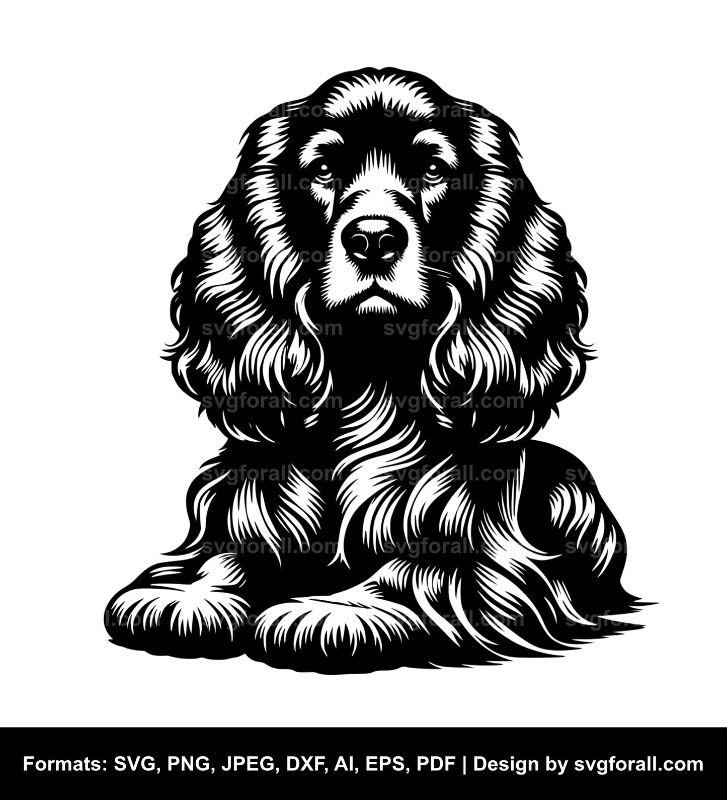 Cocker Spaniel Dog Black SVG