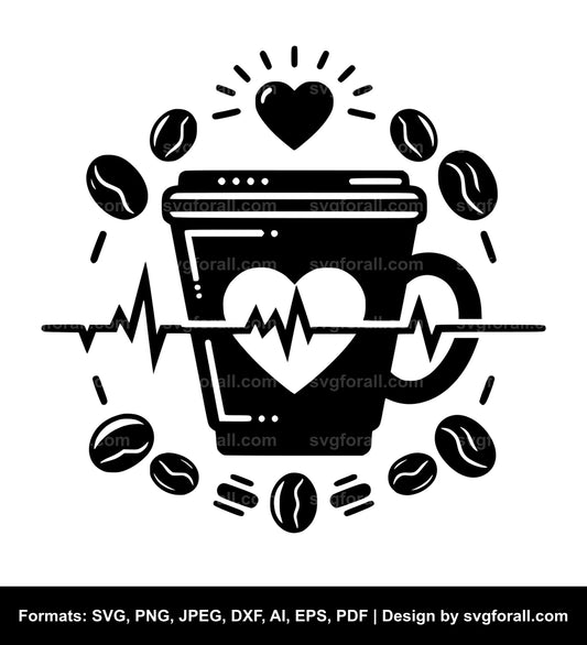 Coffee Heartbeat SVG