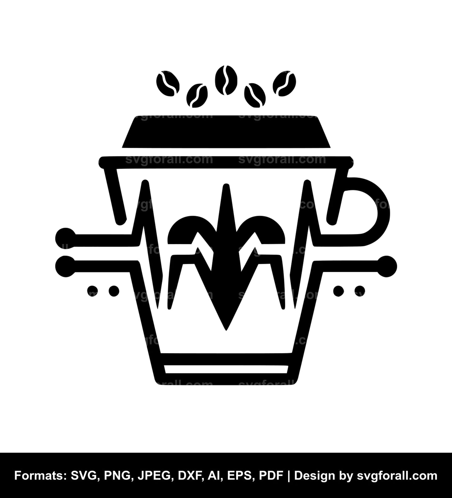 Coffee Heartbeat SVG PNG