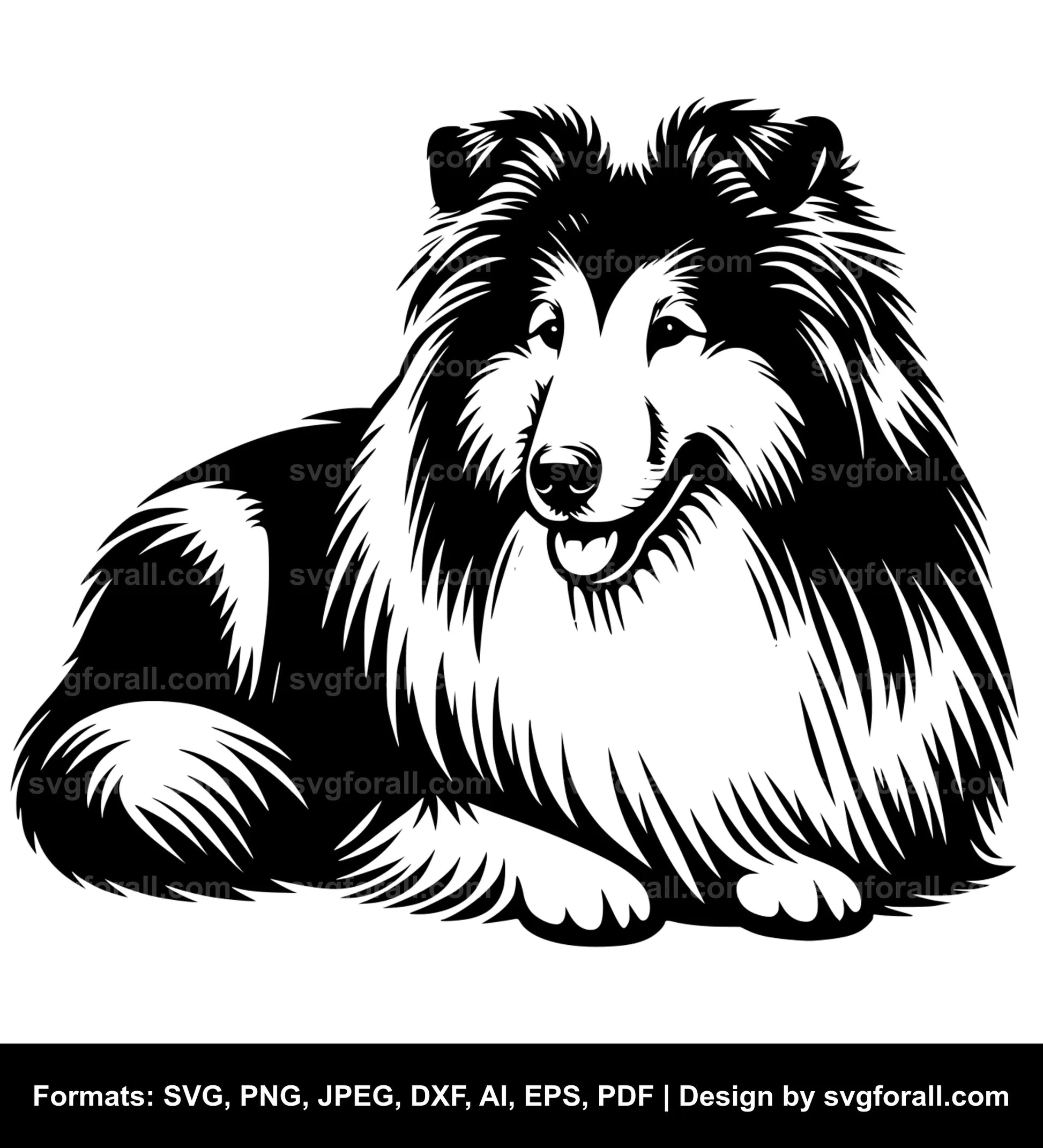 Collie Dog Black SVG