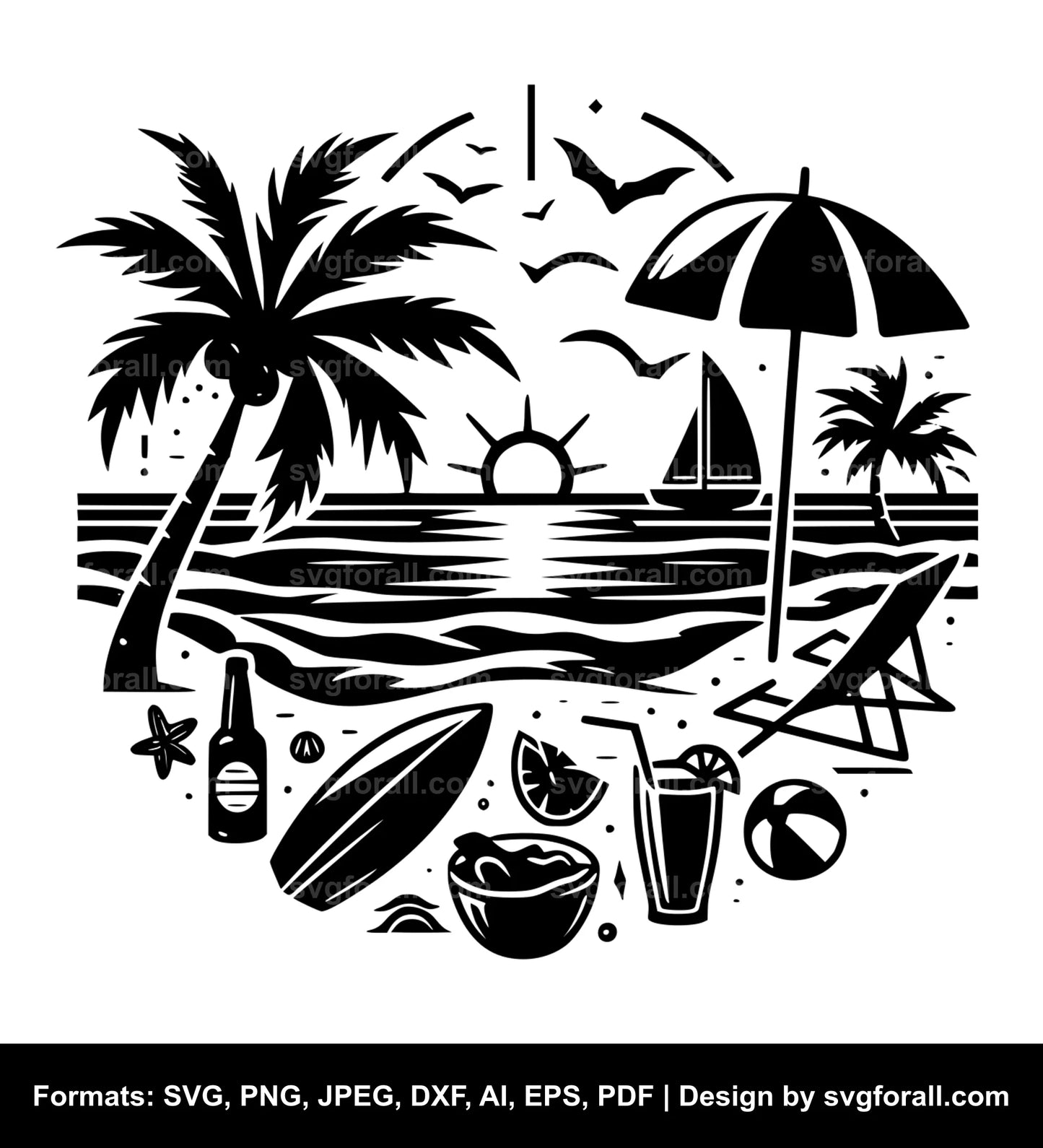 Cool Beach Black SVG