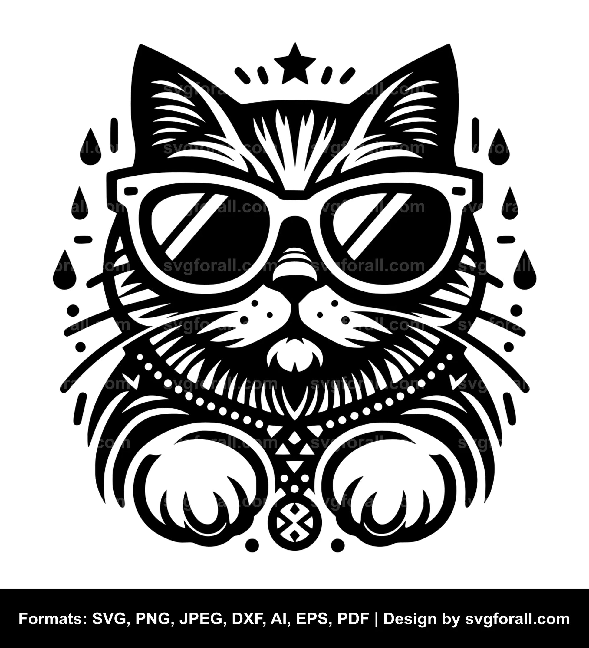 Cool Cat SVG Vector