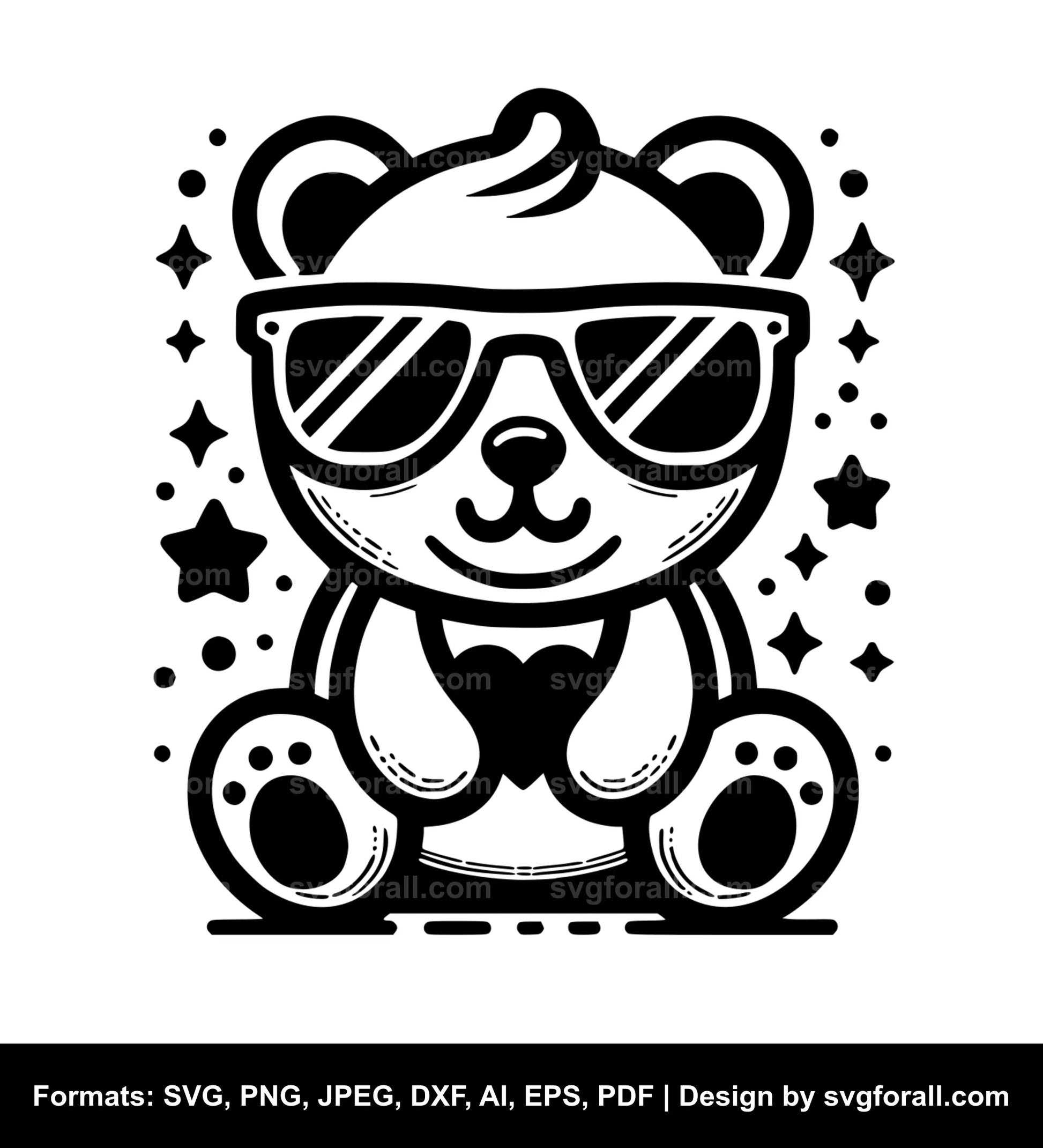 Cool Teddy Bear SVG