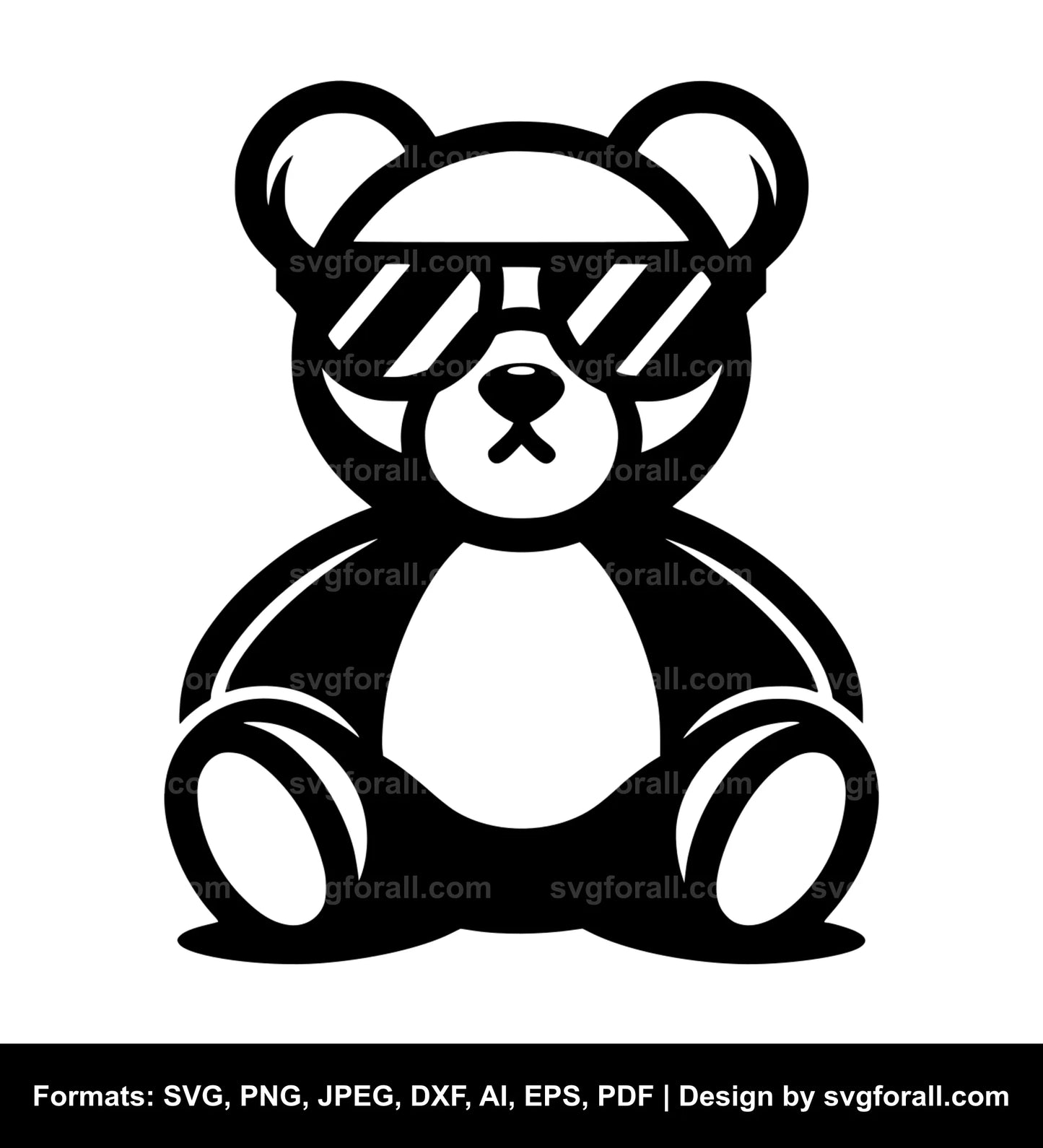 Cool Teddy Bear SVG File