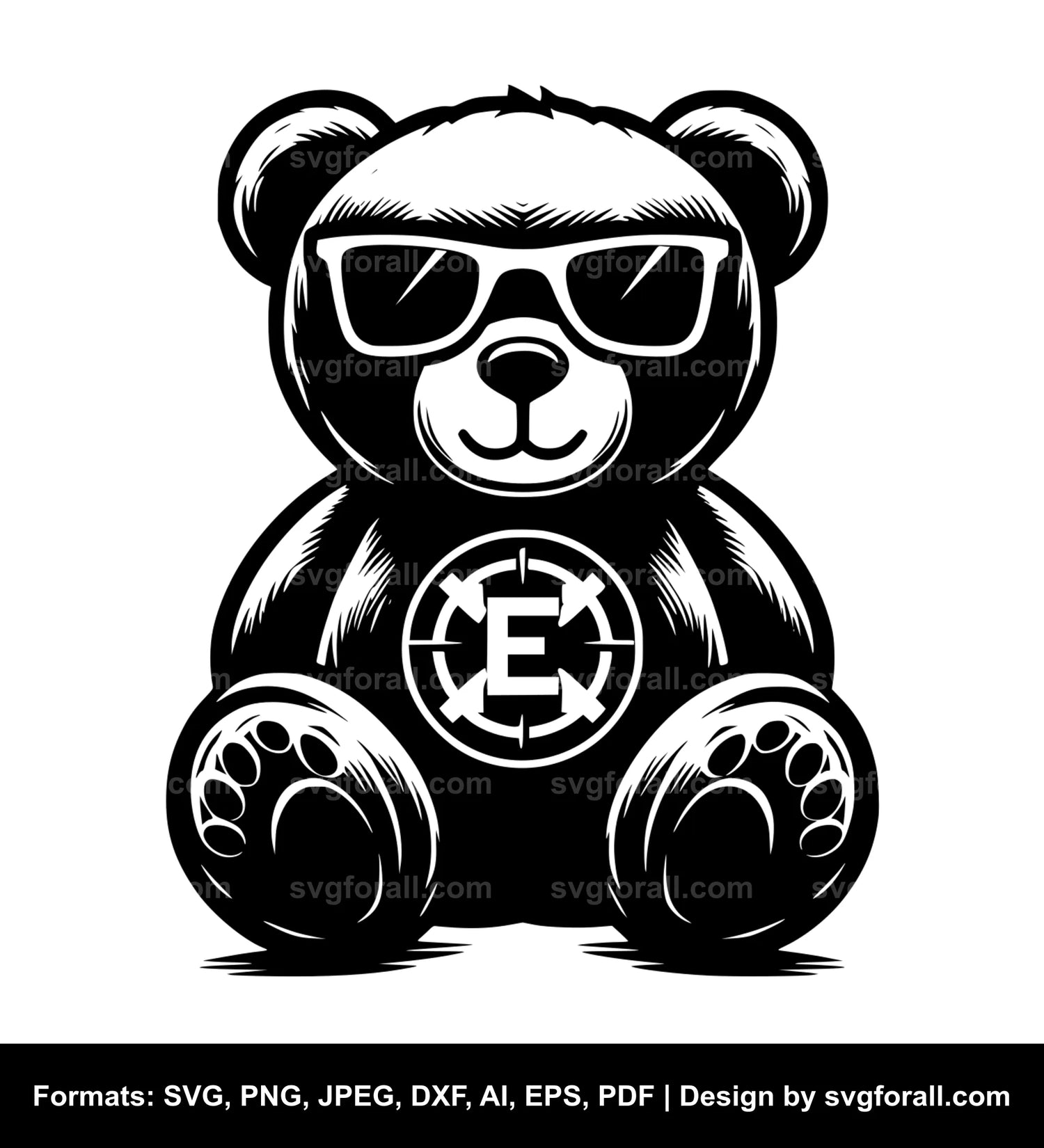 Cool Teddy Bear SVG Vector