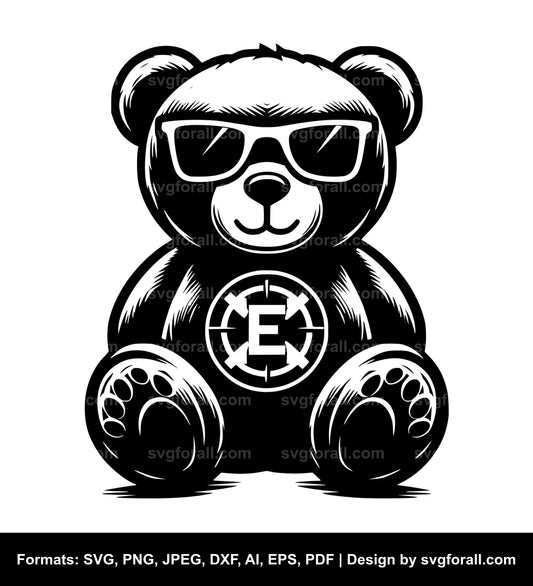 Cool Teddy Bear SVG Vector