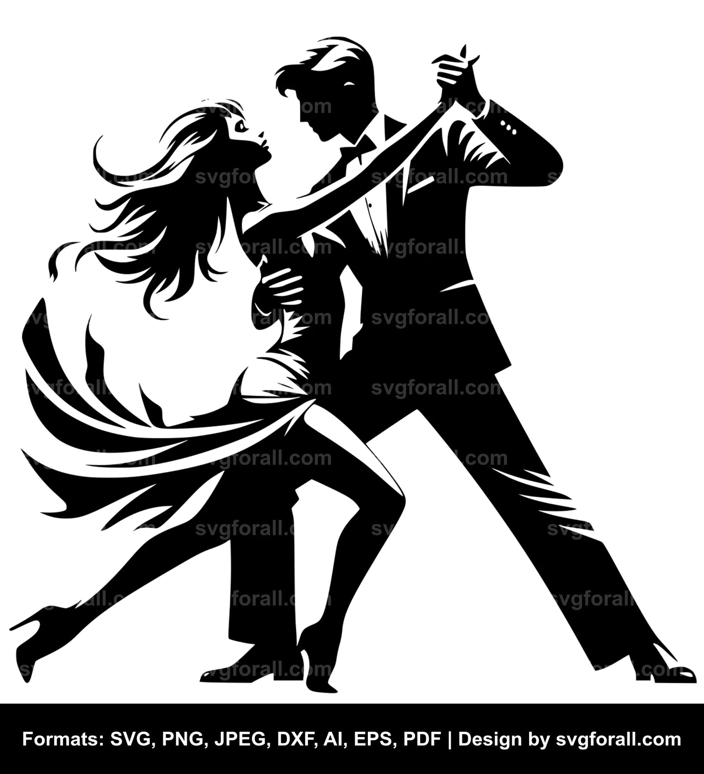 Couple Dancing Black SVG