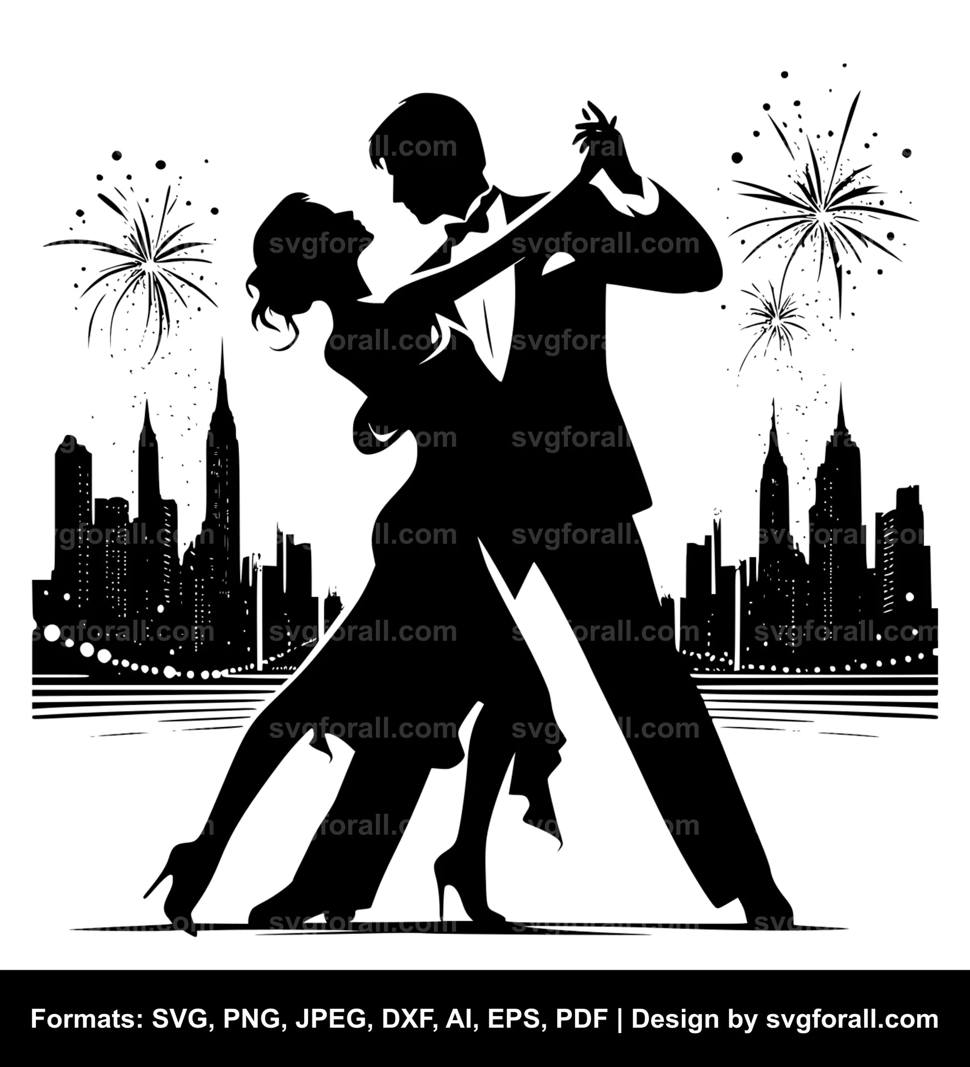 Couple Dancing SVG Vector