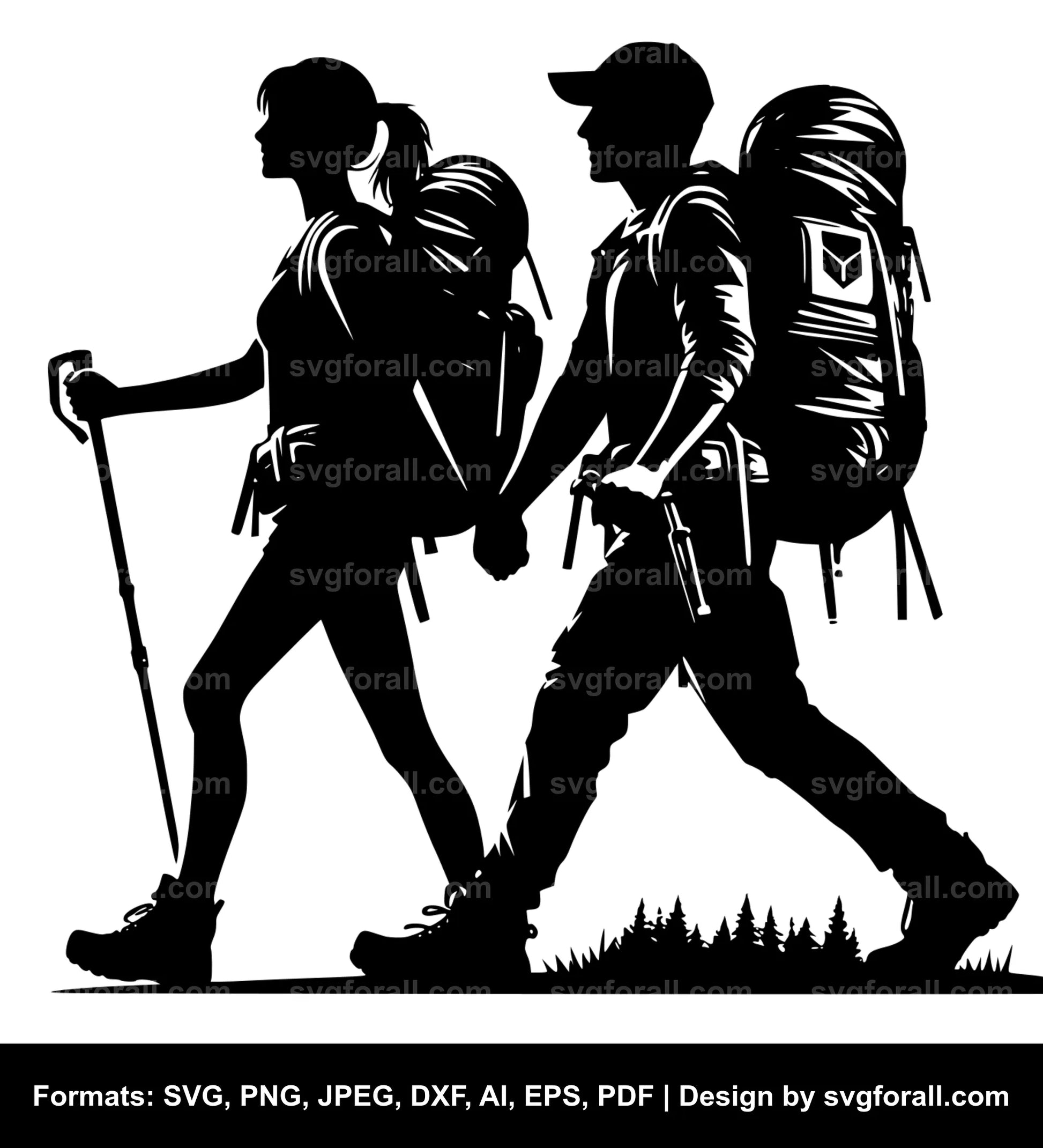 Couple Hiking Cricut SVG