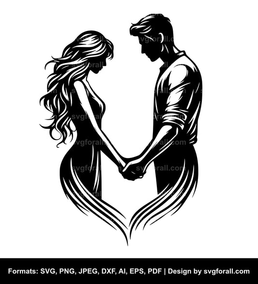 Couple Holding Hands Cricut SVG