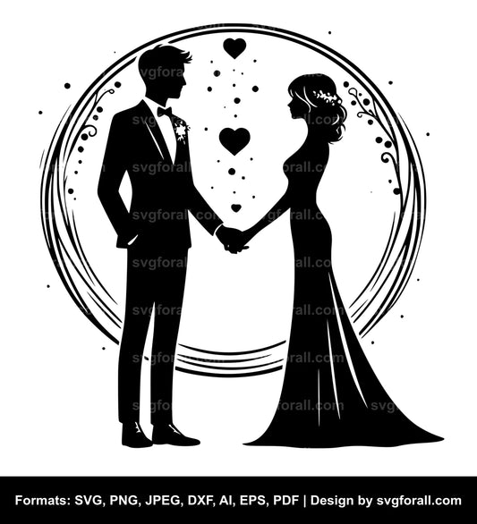 Couple Holding Hands SVG Vector