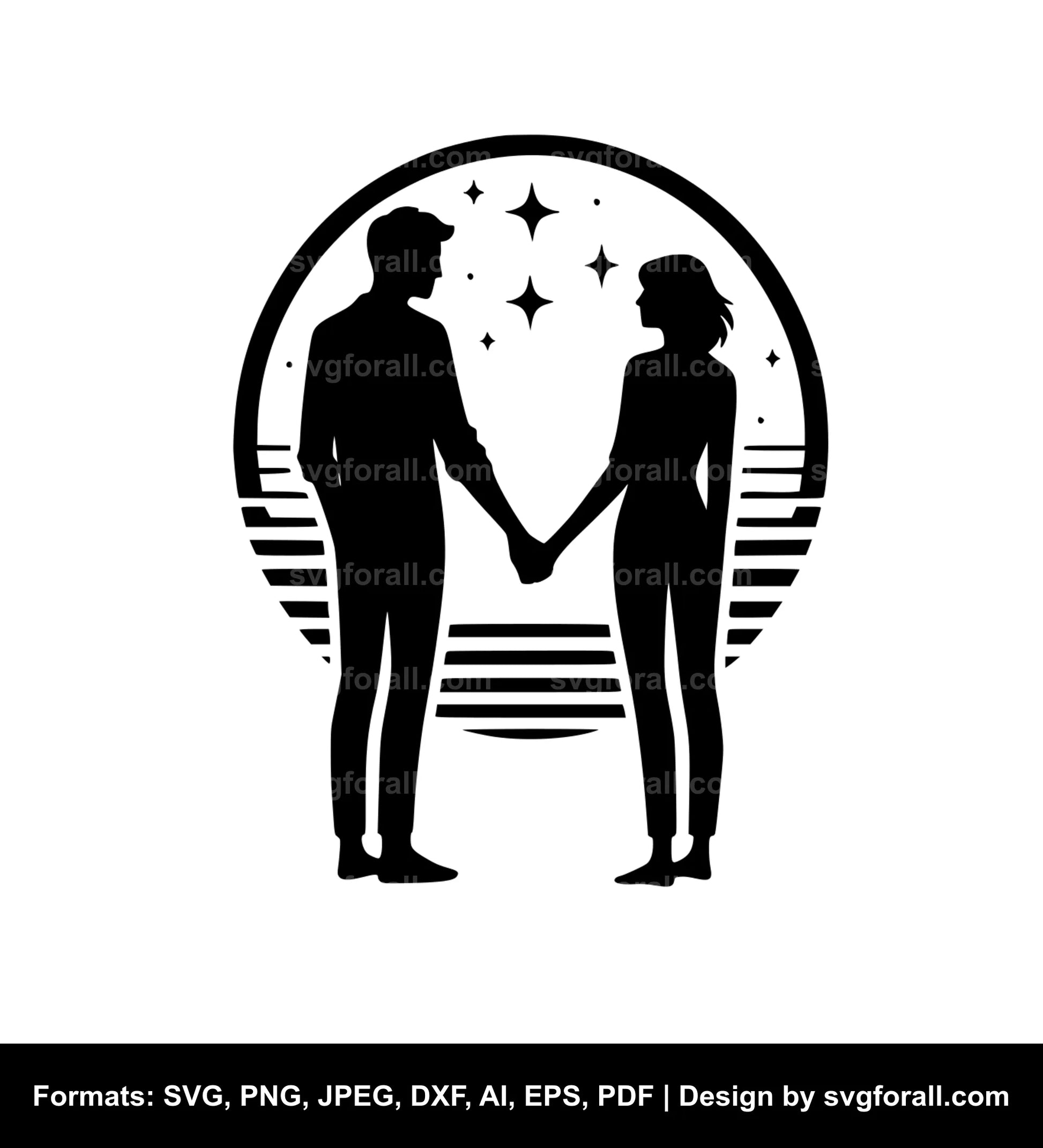 Couple Holding Hands Vector SVG