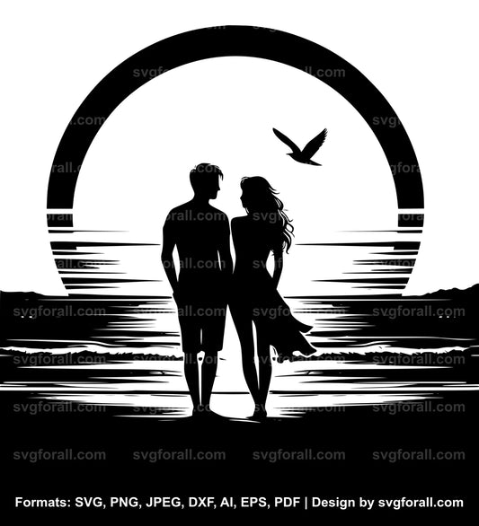 Couple In Beach SVG Download