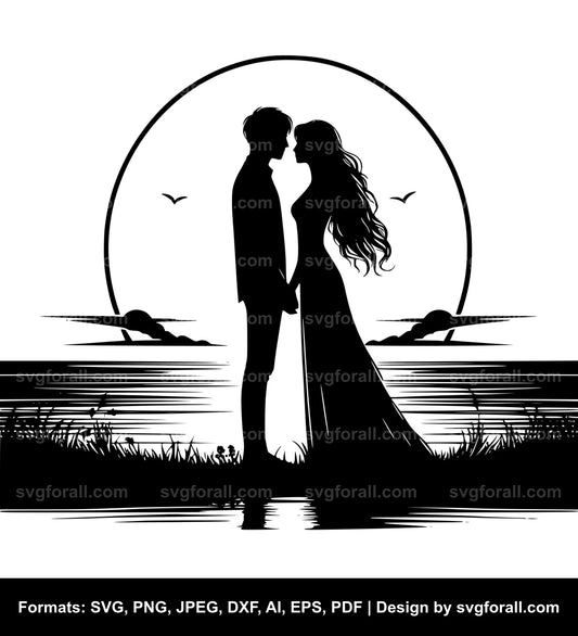 Couple Sunset SVG PNG