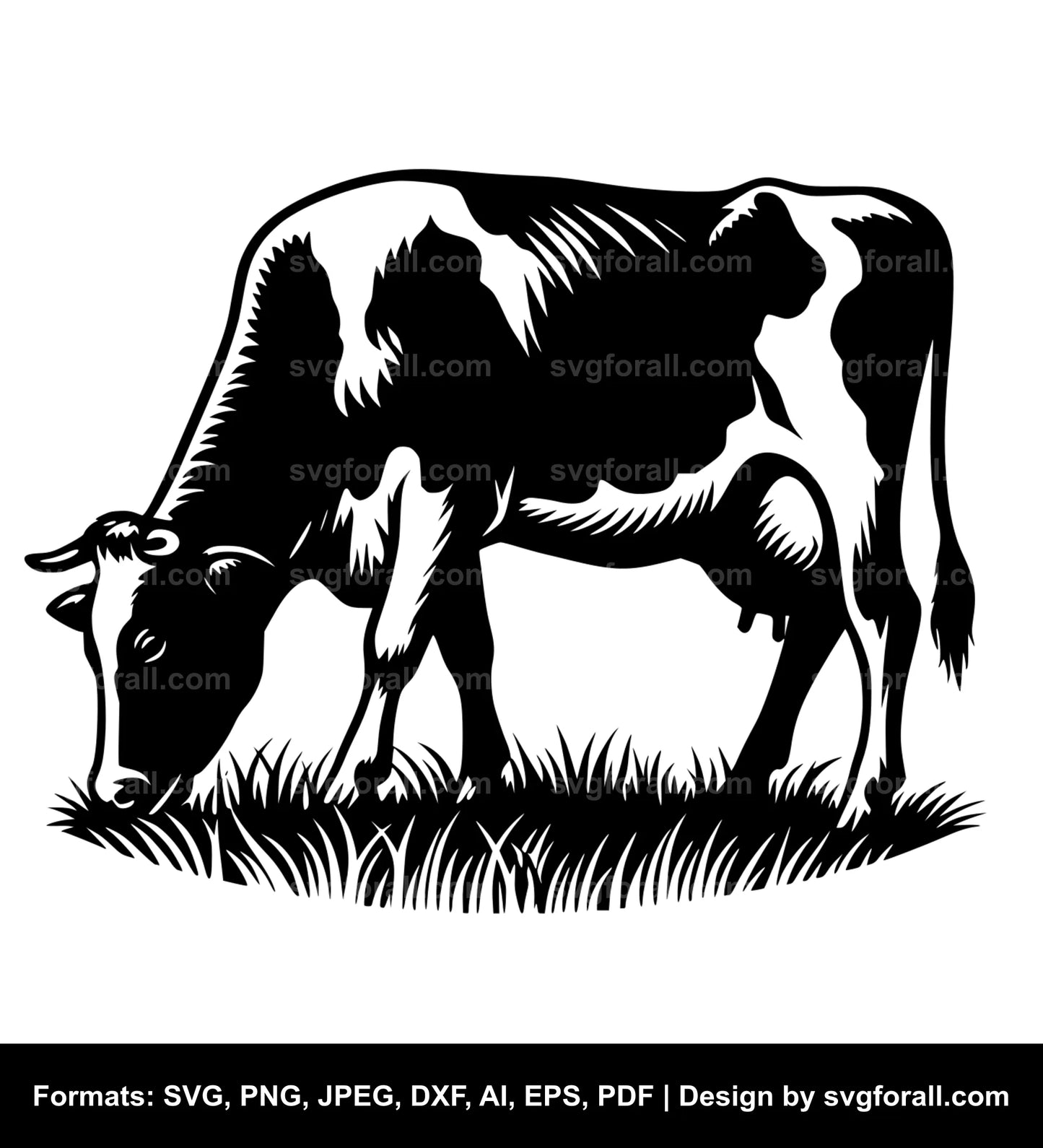 Cow Eating Grass Cricut SVG