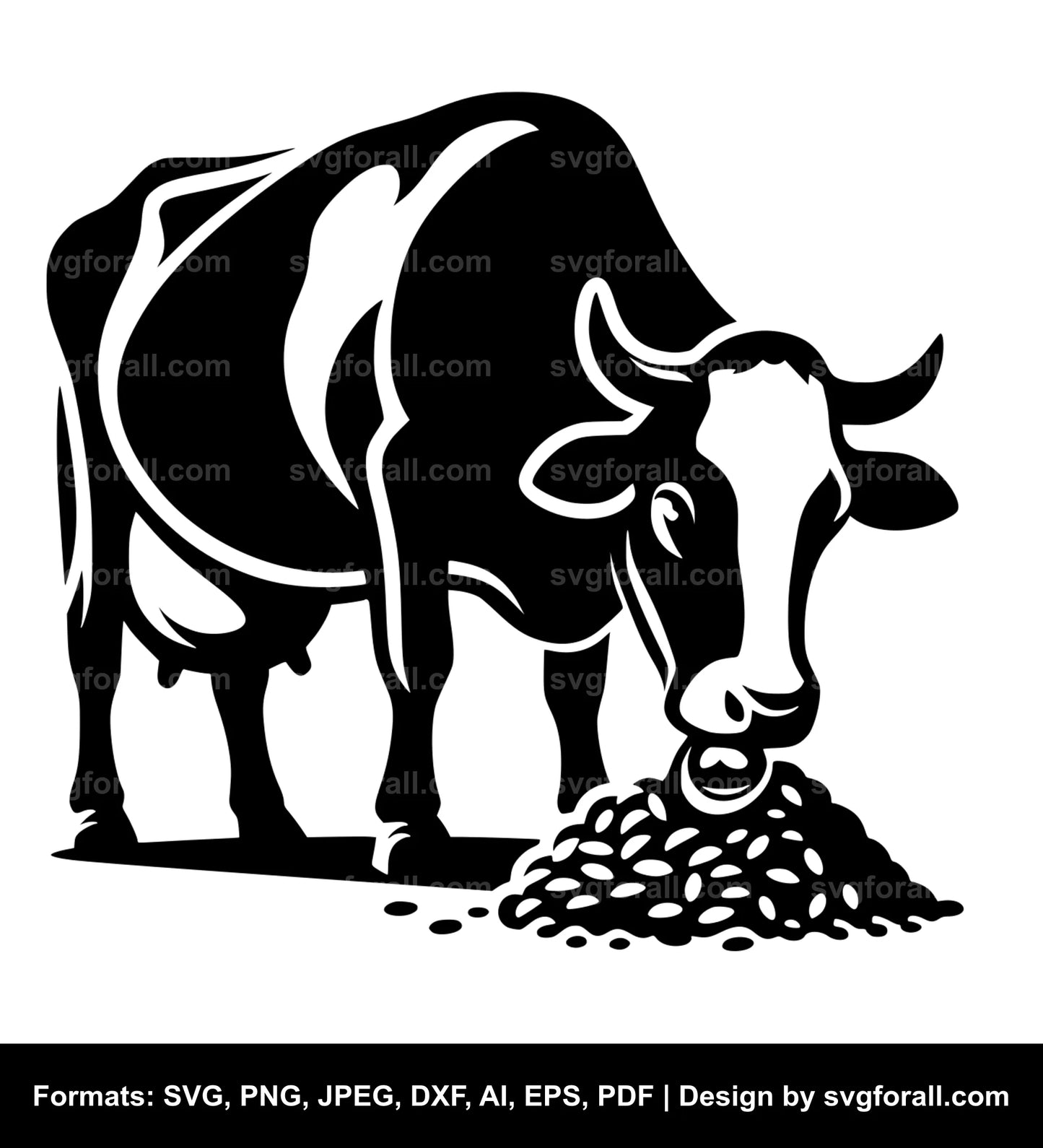 Cow Eating Grass SVG Download