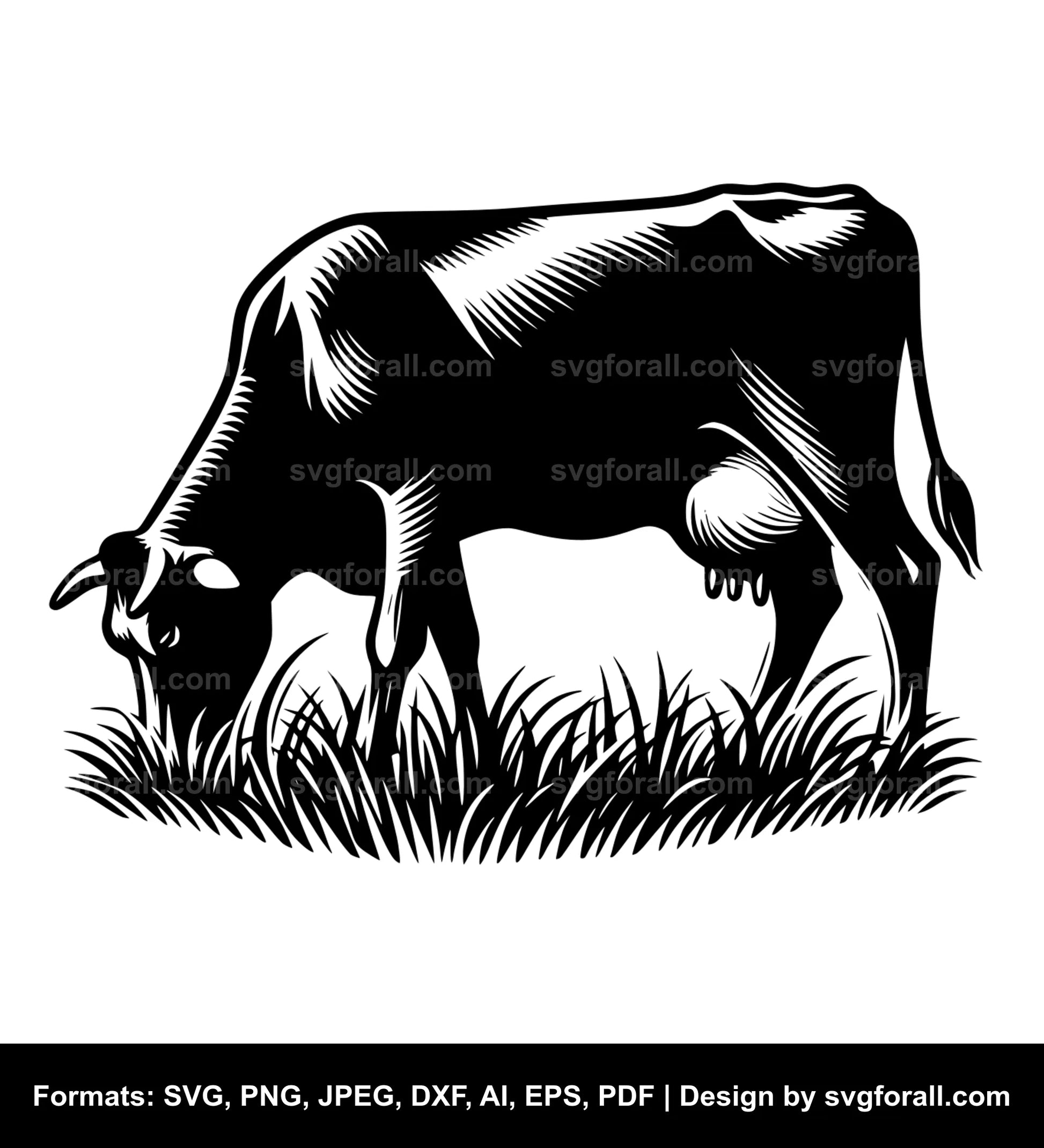 Cow Eating Grass SVG PNG