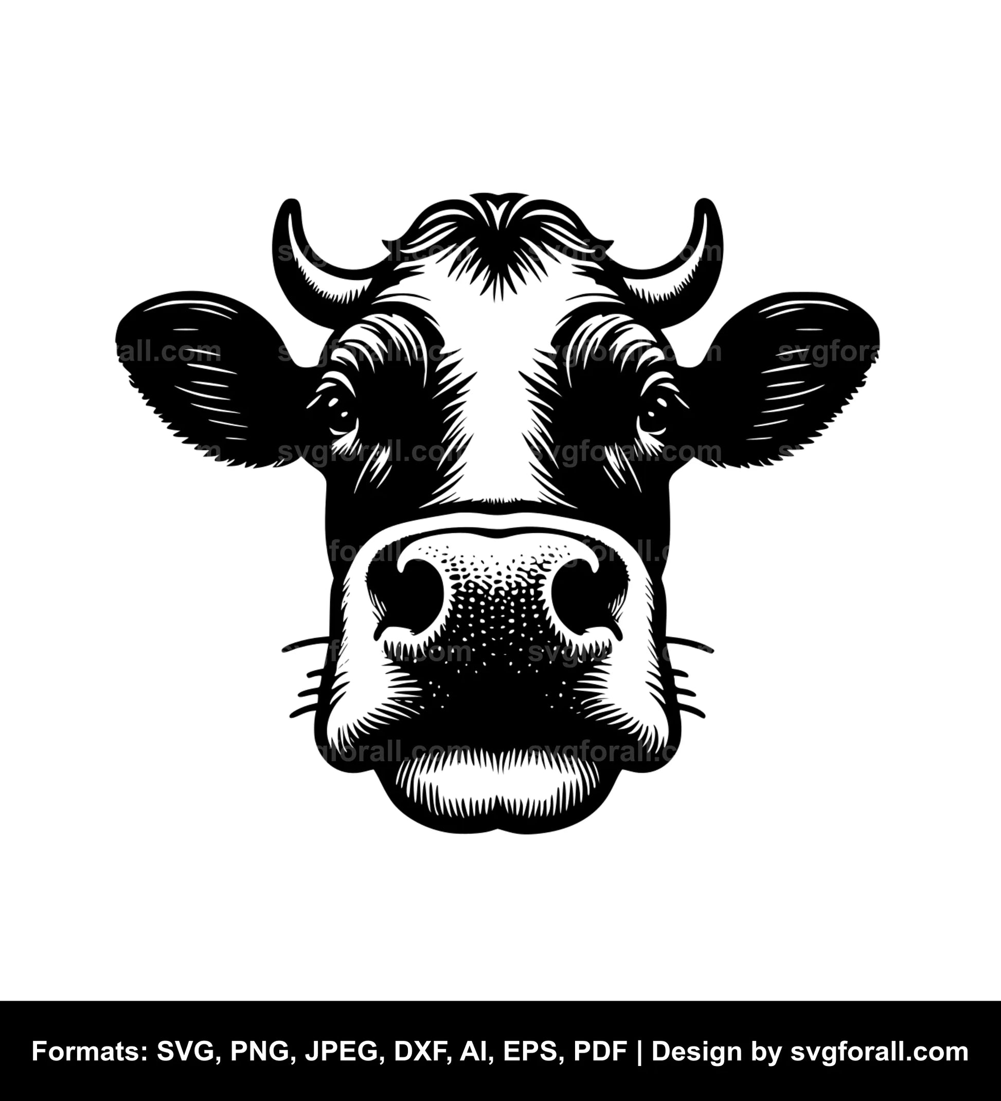 Cow Face Clipart SVG