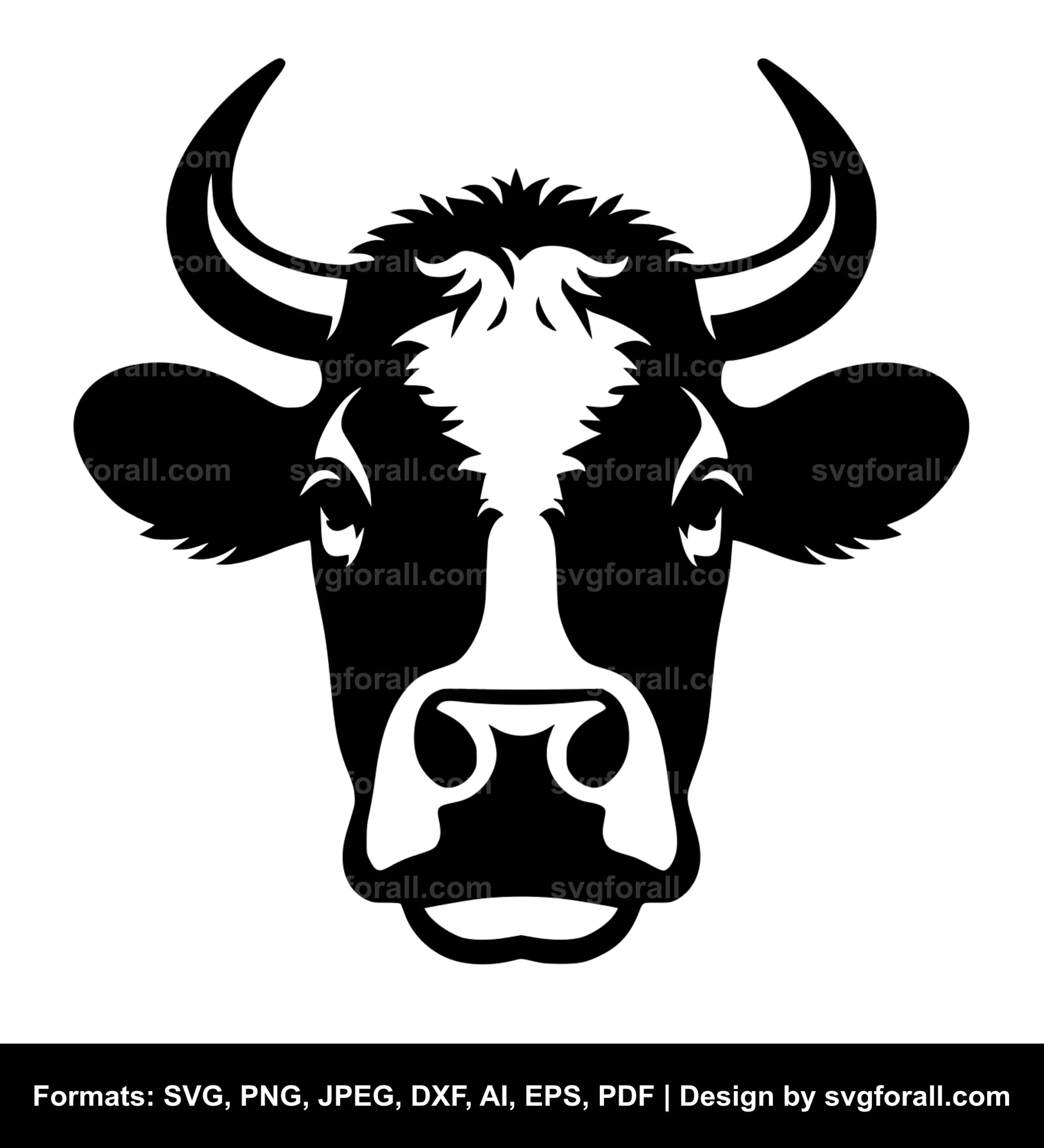 Cow Face SVG Design