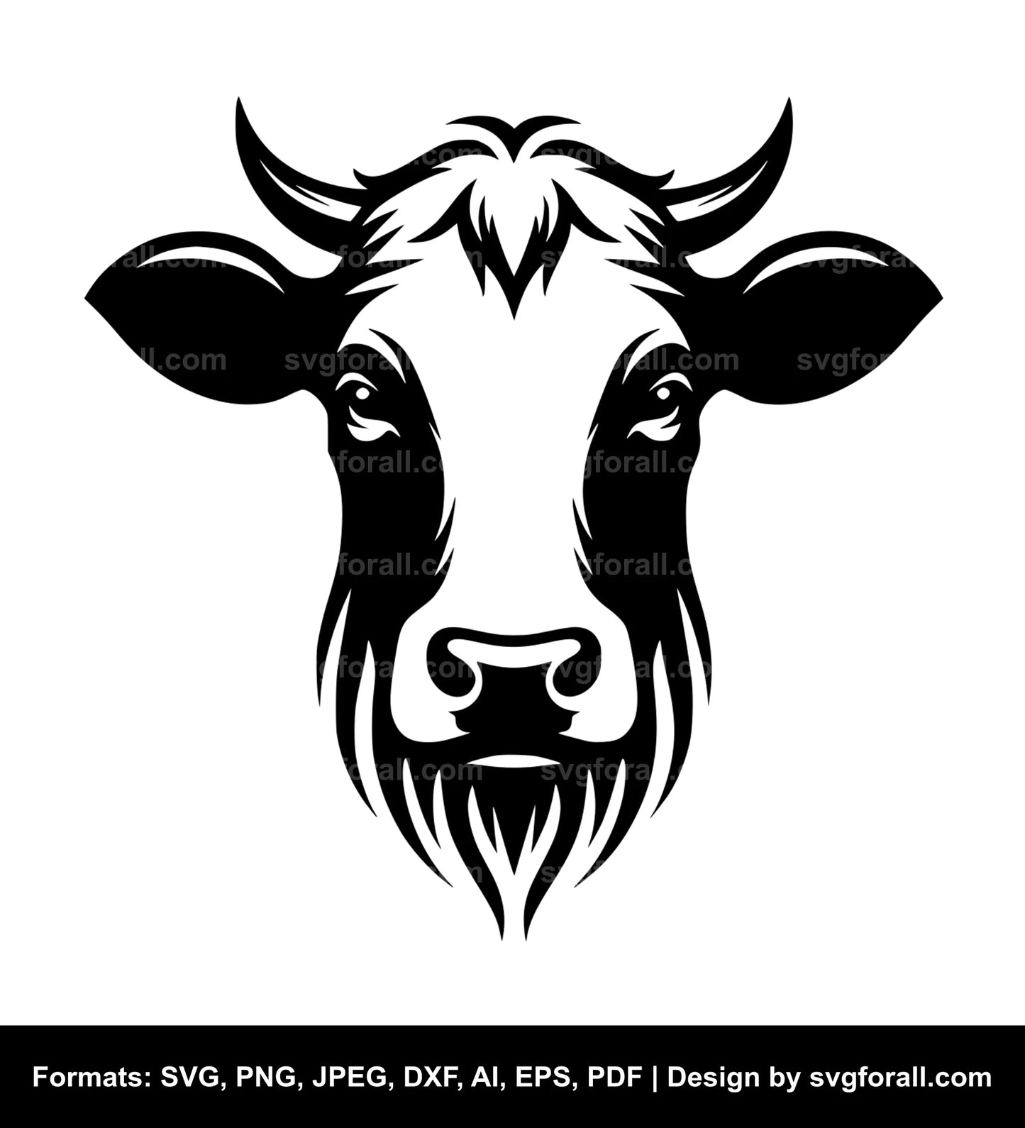 Cow Face SVG Vector