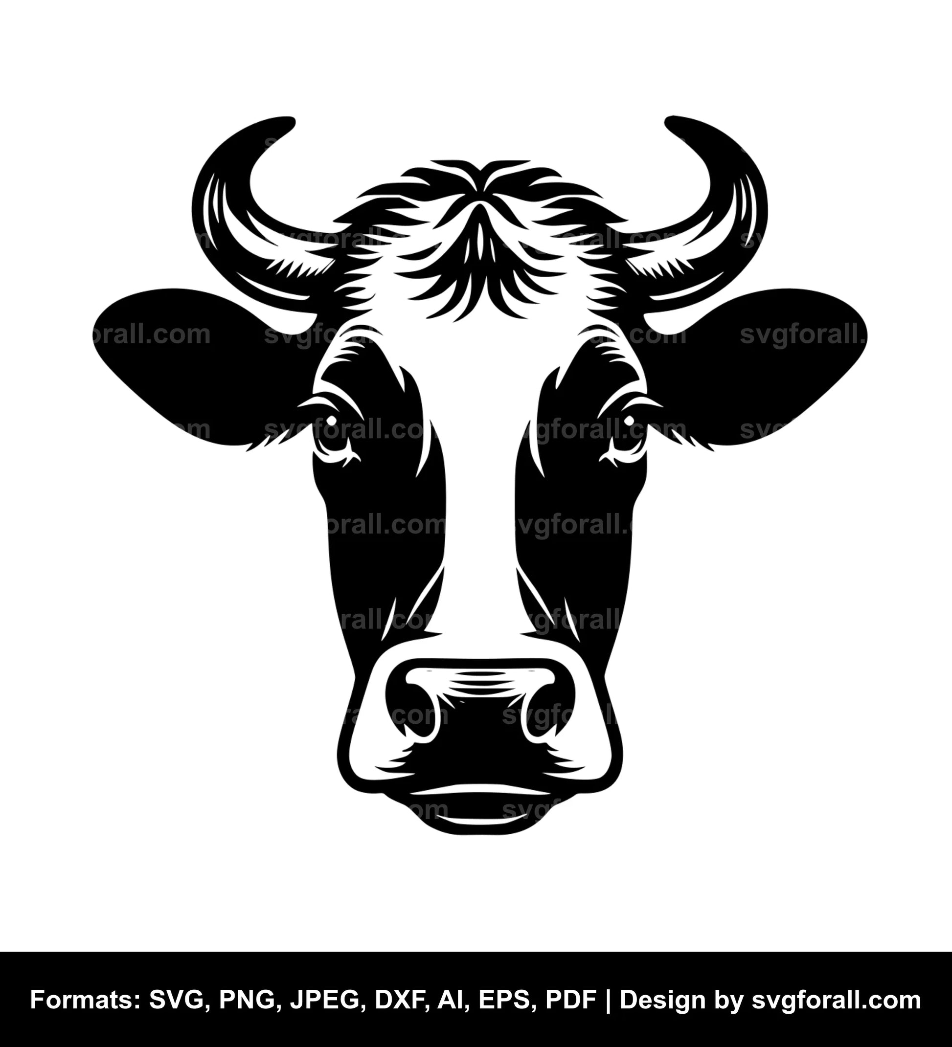 Cow Face Vector SVG