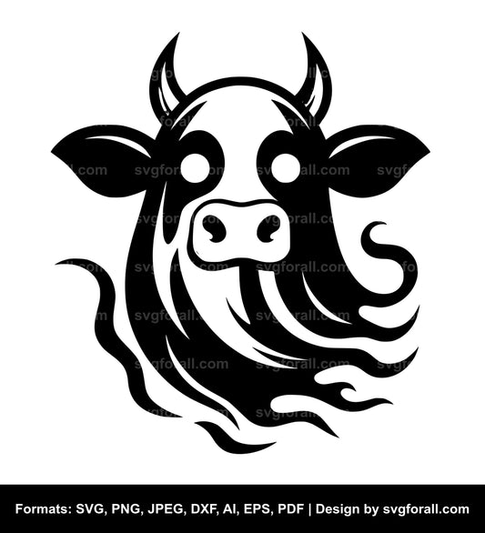 Cow Ghost Black SVG