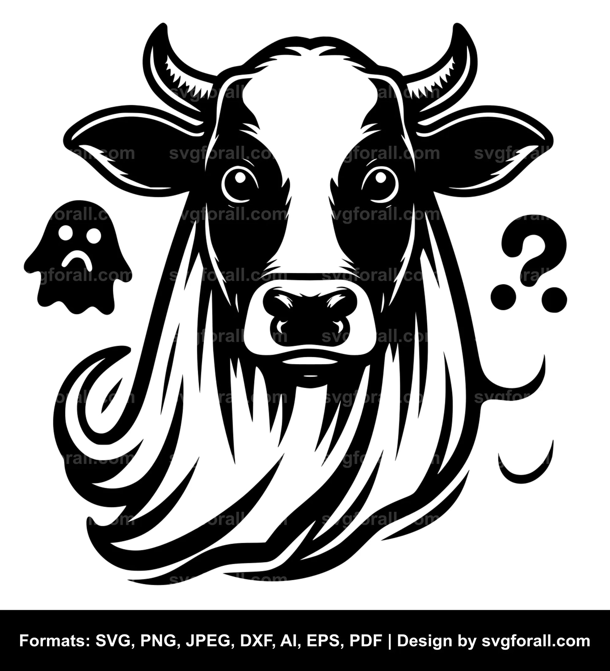 Cow Ghost Clipart SVG