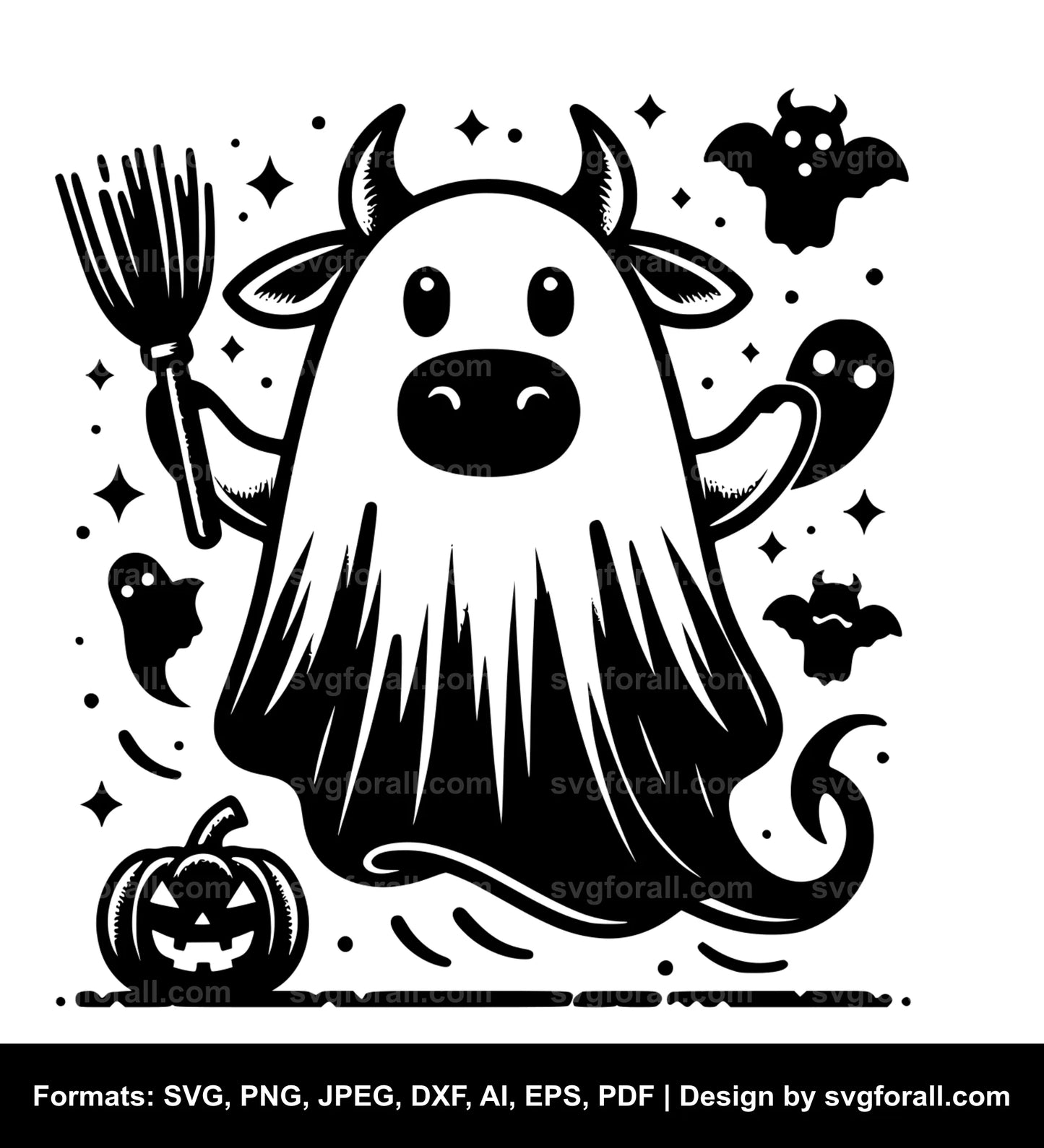 Cow Ghost SVG Vector